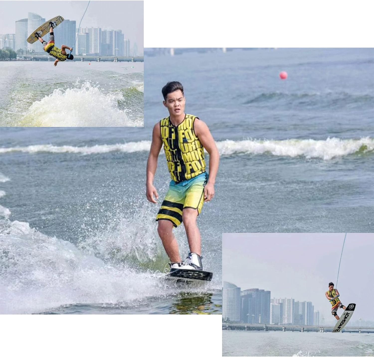 Premium Wakeboard Vest,Neoprene Impact Jacket for Wake Surfing, Great for All Other Watersports Activities