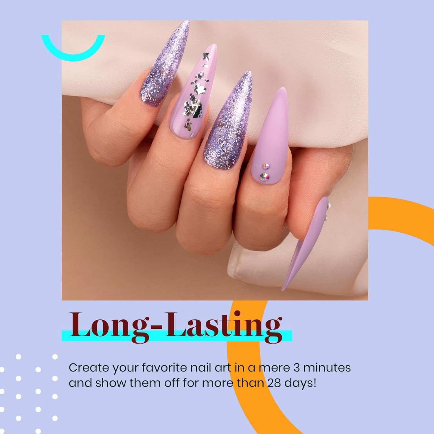 Beetles Purple Gel Nail Polish Set, 6 Colors Gel Polish Purple Glitter Summer Pastel Pink Nail Polish Soak Off U v LED Gel Nail Kit Diy Nail Art Manicure at Home Gift for Women, 2024 New Trend