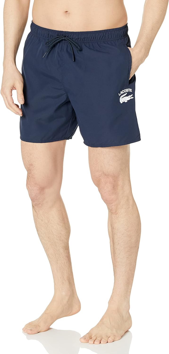 Lacoste Men's Standard Front Pocket Drawstring Swim Shorts