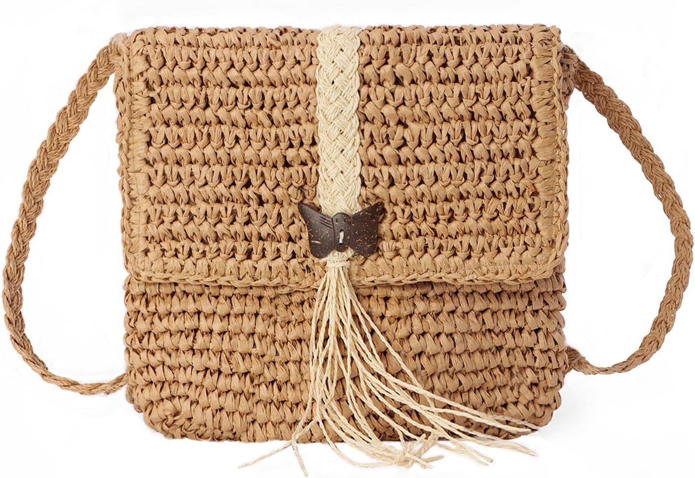 Straw Clutch Crossbody Bags for Women,Summer Beach Straw Shoulder Tote Bag Raffia Hand-Woven 2024