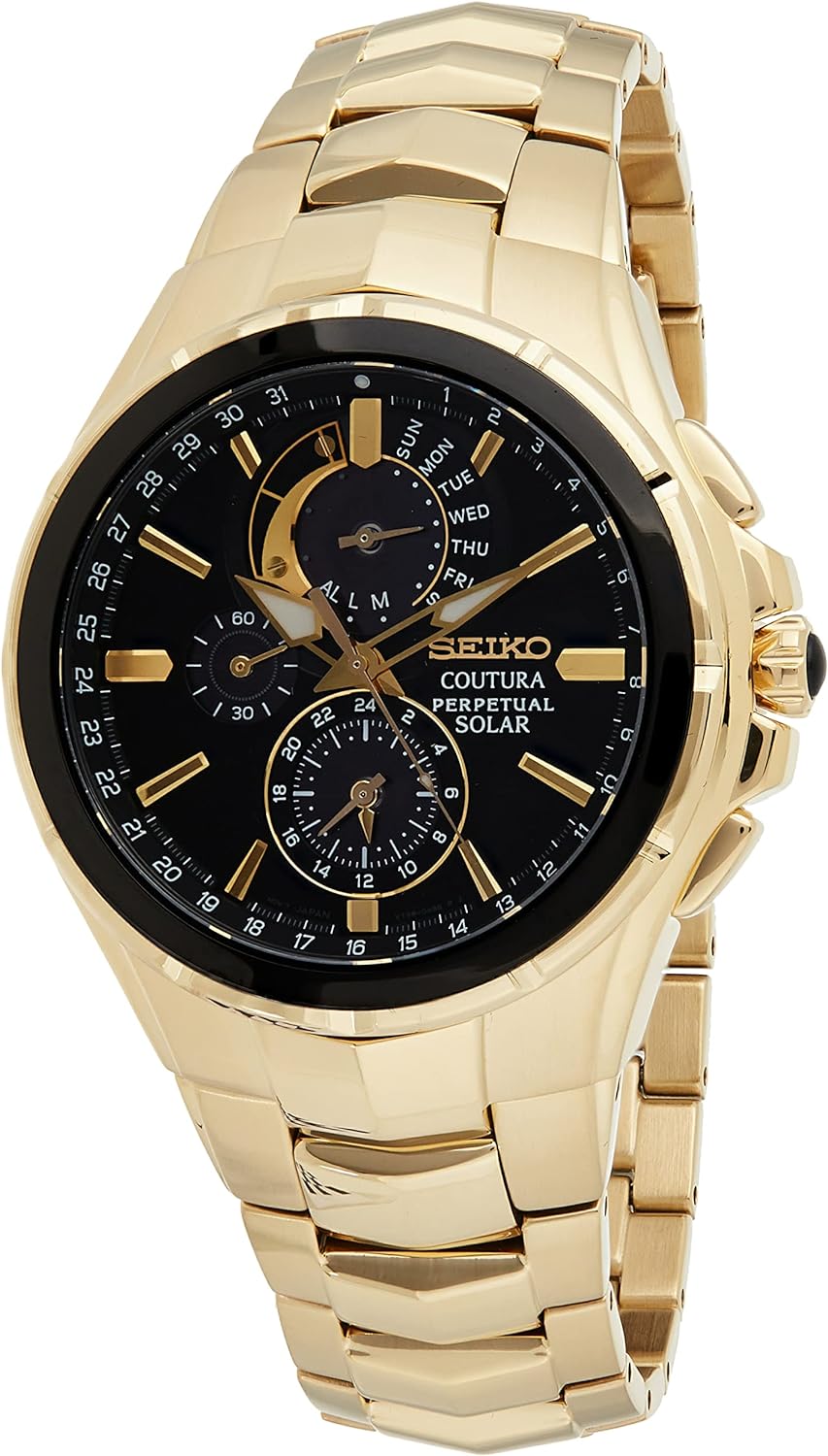 SEIKO Watch for Men - Coutura Collection - Light-Powered, Perpetual Calendar, and 100m Water Resistant