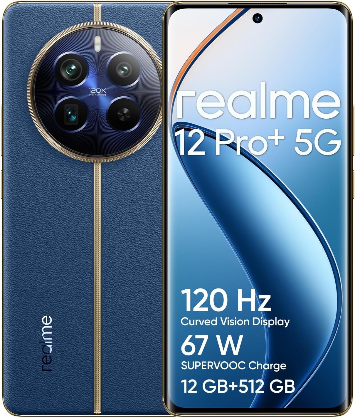 realme 12 Pro+ Dual SIM 512GB ROM + 12GB RAM (GSM Only | No CDMA) Factory Unlocked 5G Smartphone (Submarine Blue) - International Version