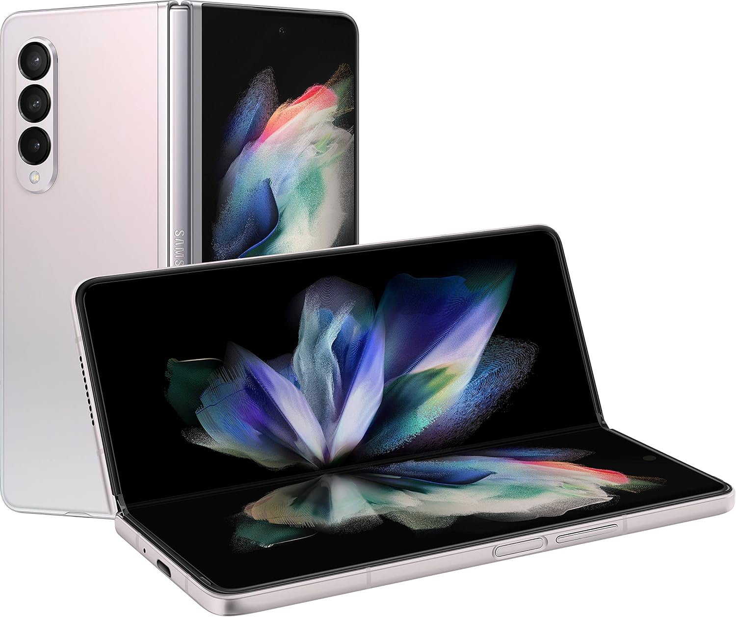 Samsung Galaxy Z Fold3 Fold 3 5G T-Mobile Locked Android Cell Phone US Version Smartphone Tablet 2-in-1 Foldable Dual Screen Under Display Camera - (Renewed) (256GB, Phantom Silver)