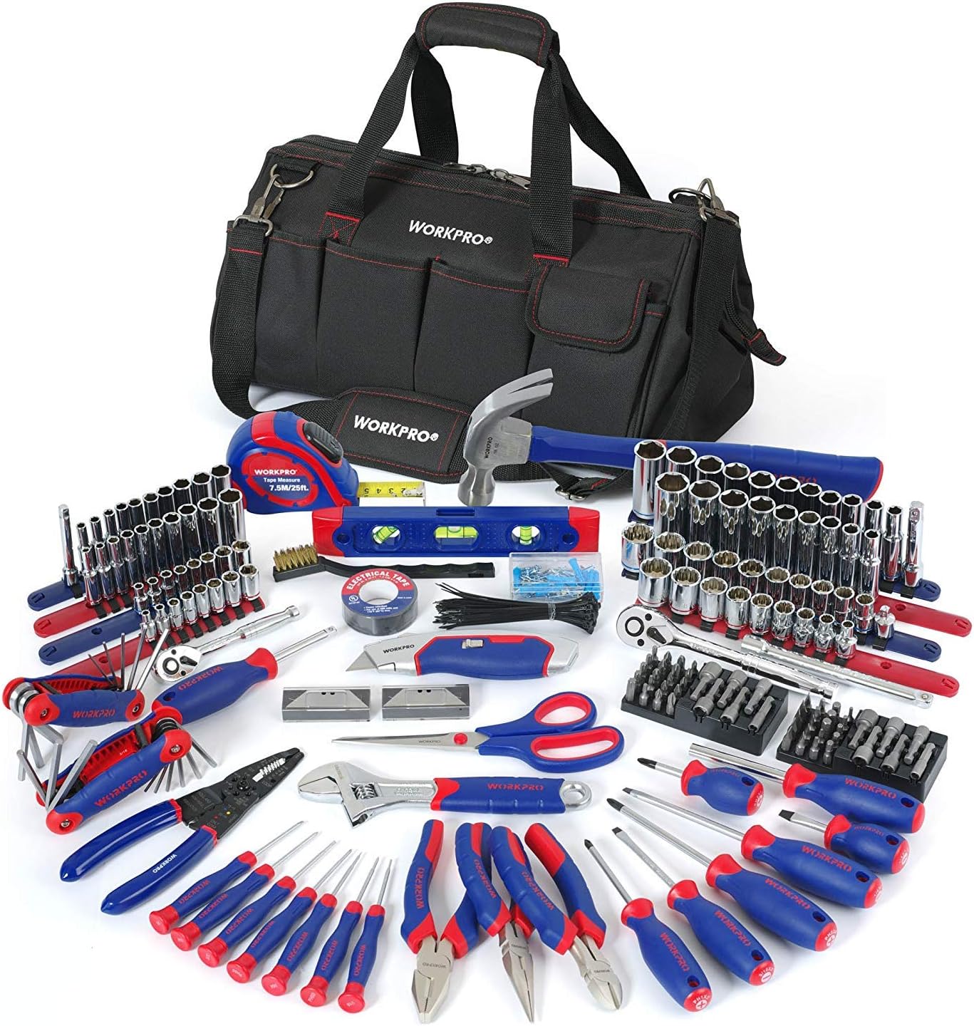 WORKPRO 322-Piece Home Repair Tool Kit With Carrying Bag - Basic Household Hand Tools