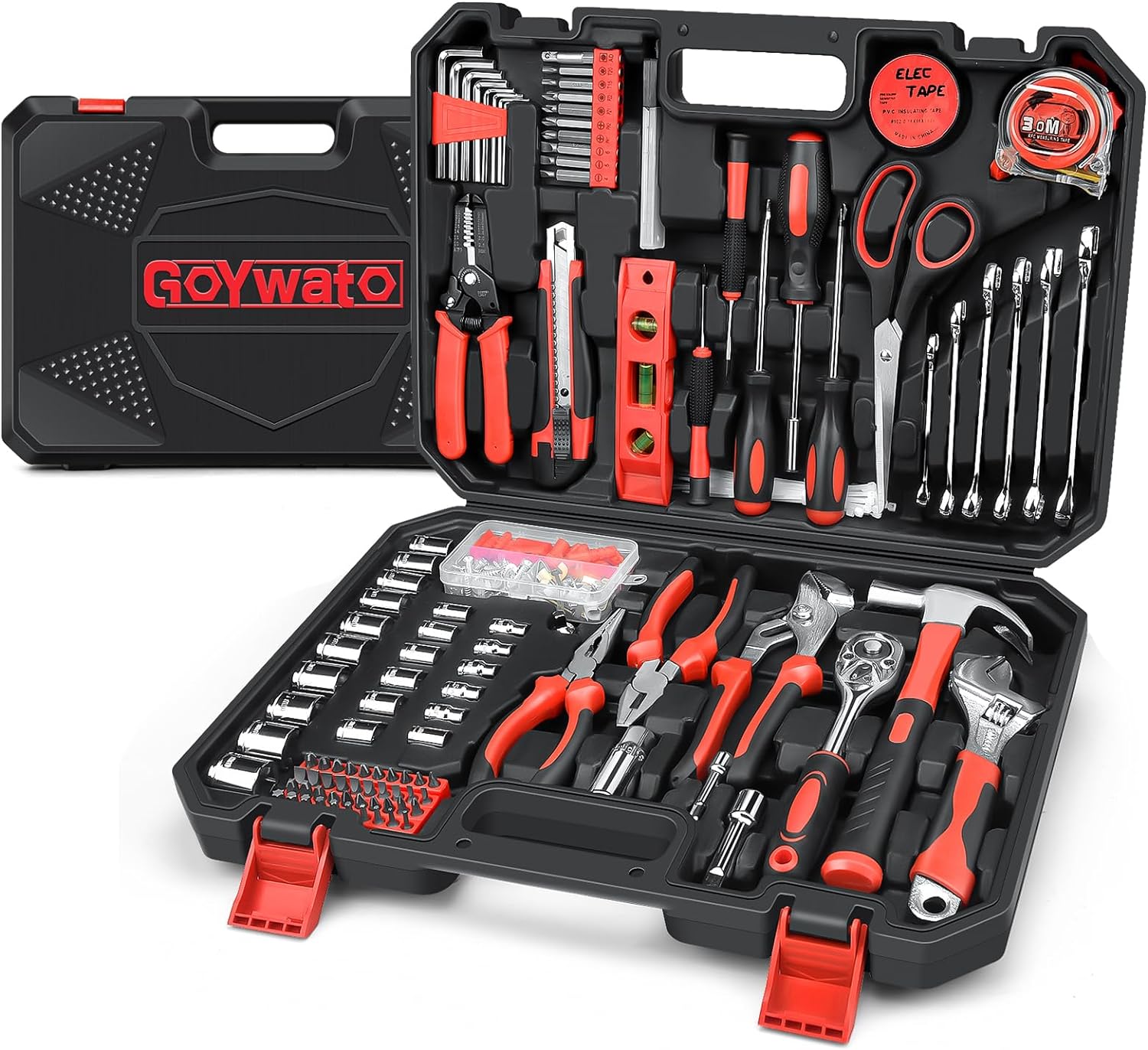 Home Tool Kit 287PCs - Complete Repair General Hand Tool Set for Men Women - Household Tool Kit for Home Improvement with Hammer & Pliers Set & Ratchet Wrench & Socket & Protable Tool Box Case