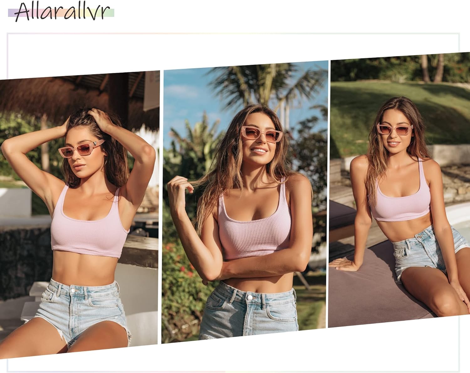 Allarallvr Rectangle Sunglasses for Women 90s Retro Trendy Y2K Classical Vintage Square Shades AR82037