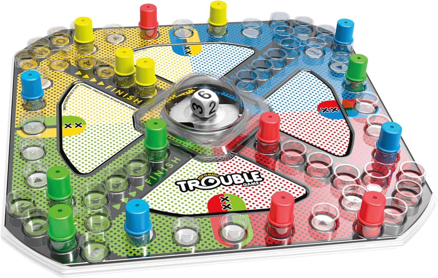 Hasbro Gaming Trouble Board Game for Kids Ages 5 and Up 2-4 Players (Packaging may vary)