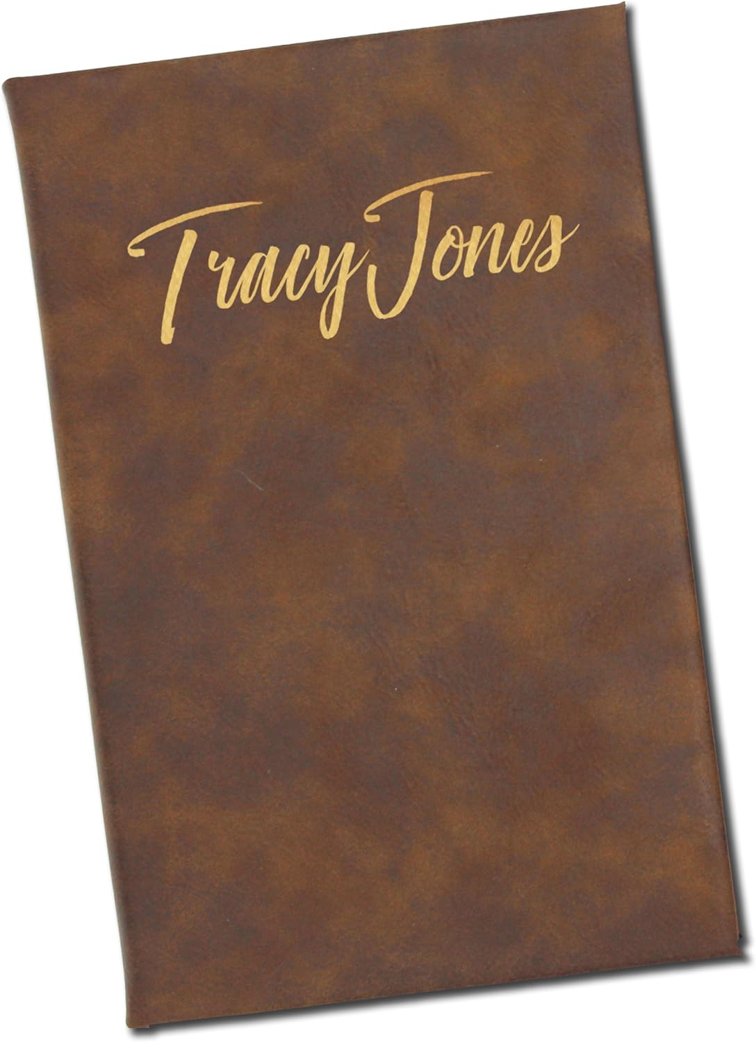 Custom Engraved Thoughts Journal Notebook for Women, Men, Writers, Teachers, Students, Girls, Boys - Personalized and Monogrammed (Rawhide with Gold)