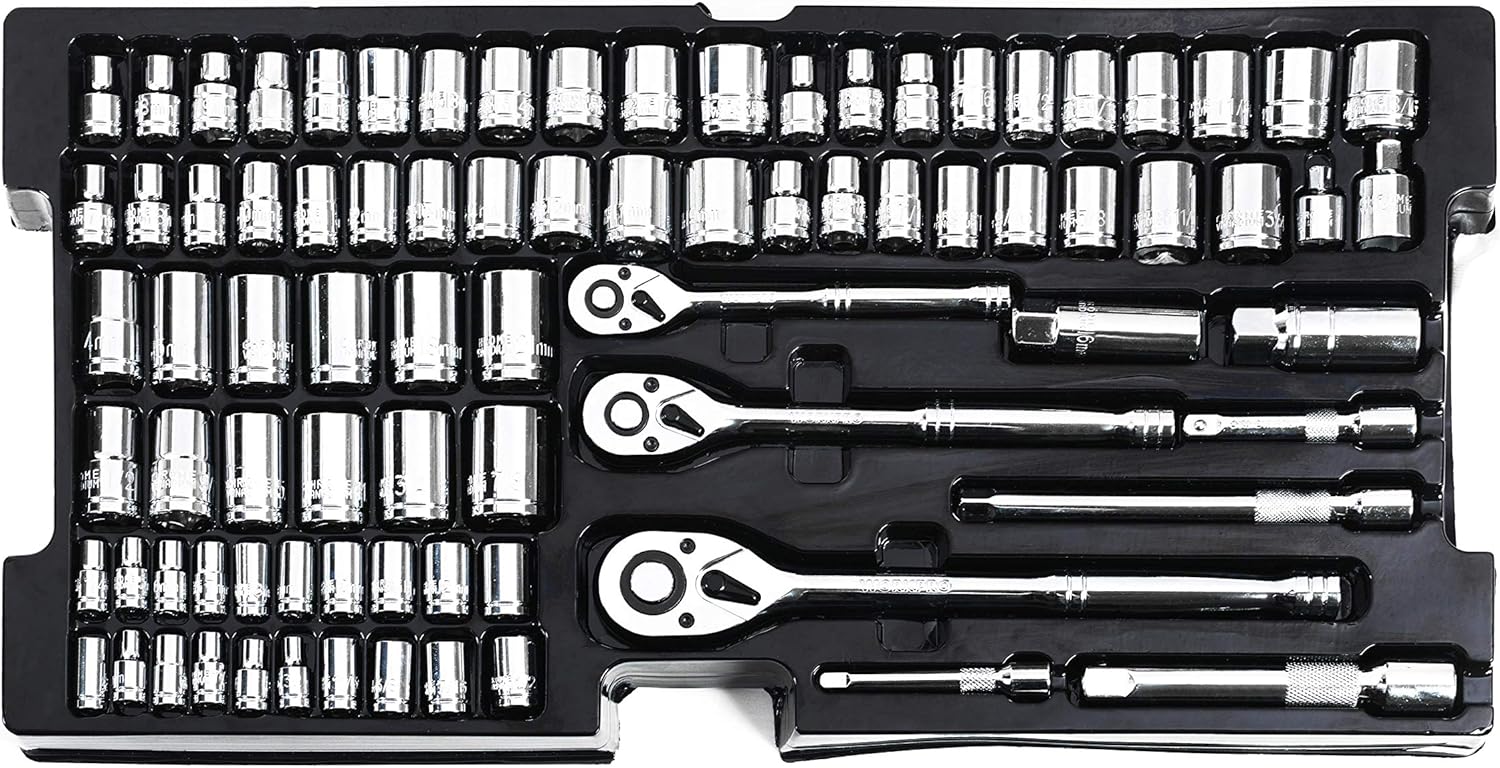 WORKPRO 408-Piece Mechanics Tool Set, General Household Home Repair Tool Kit with 3-Drawer Heavy Duty Metal Box, Hand Tool Kit Set 1 Pack