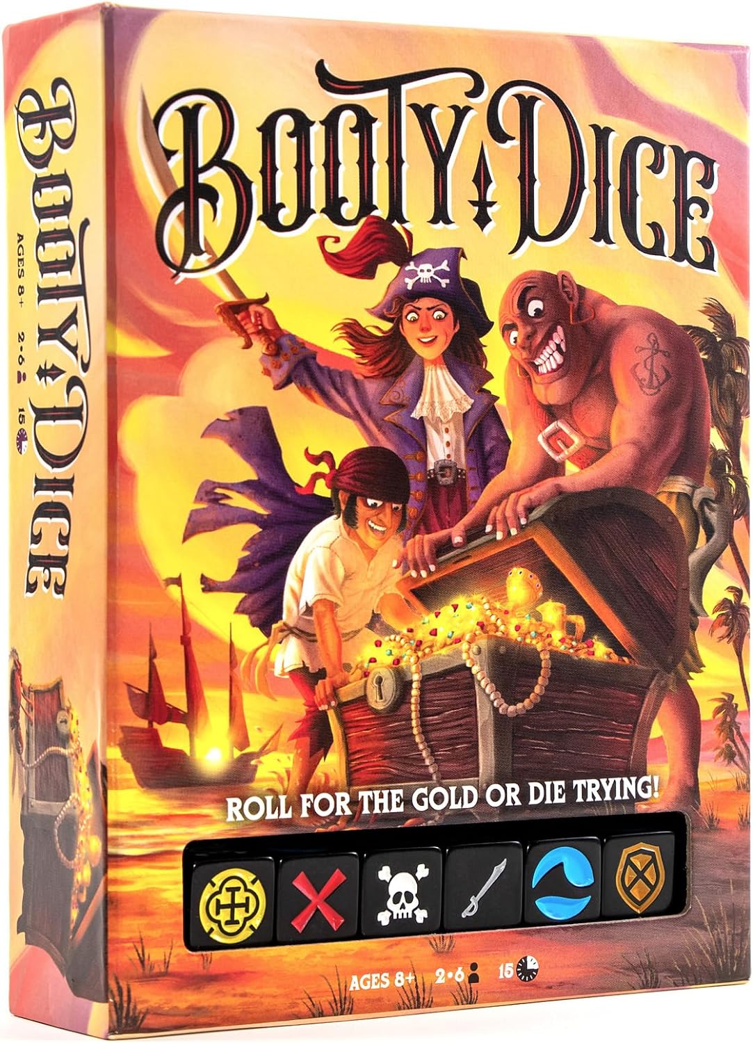 Booty Dice | Quick Pirate Dice Game | Great for Family Game Night | Perfect for Kids and Adults | Ages 8 and up