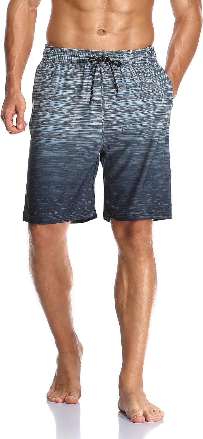 Flytop Mens Swim Trunks Quick Dry Board Shorts with Zipper Pockets Bathing Suit