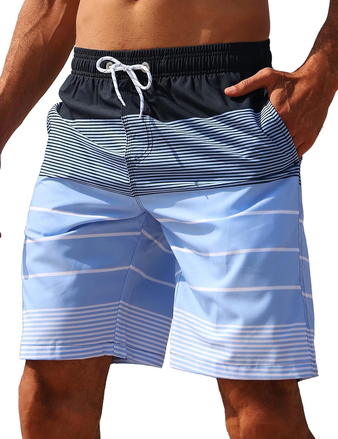 ELETOP Men's Swim Trunks Quick Dry Bathing Suit Swimming Board Shorts Mesh Lining Beach Swimwear