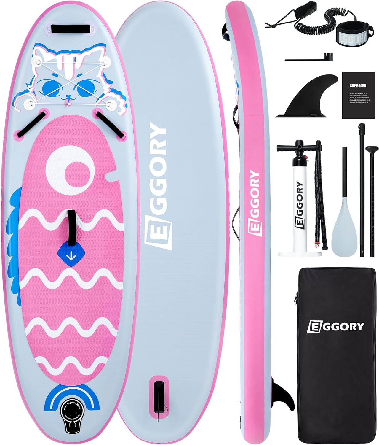 EGGOEY Kids Stand Up Paddle Board, Inflatable Paddle Board with Sup Board Accessories, Durable, Stable Design, Wide Non-Slip Deck, Ultra Light Inflatable SUP Paddle for Youth & Kids