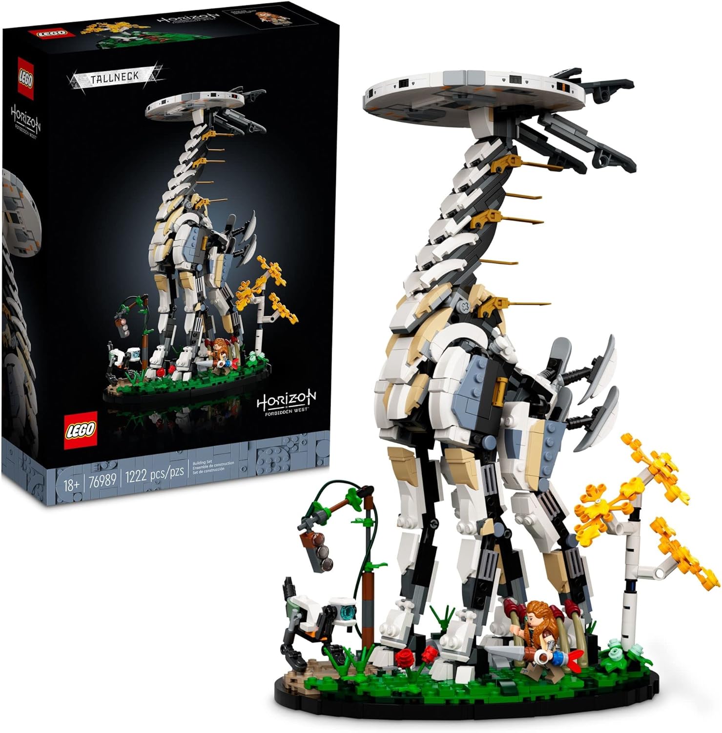 LEGO Horizon Forbidden West: Tallneck 76989 Building Set - Aloy Minifigure & Watcher Figure, Featuring Minifigure Accessories from The Game, Collectible Gift Idea for Teens, Adults, Men, Women