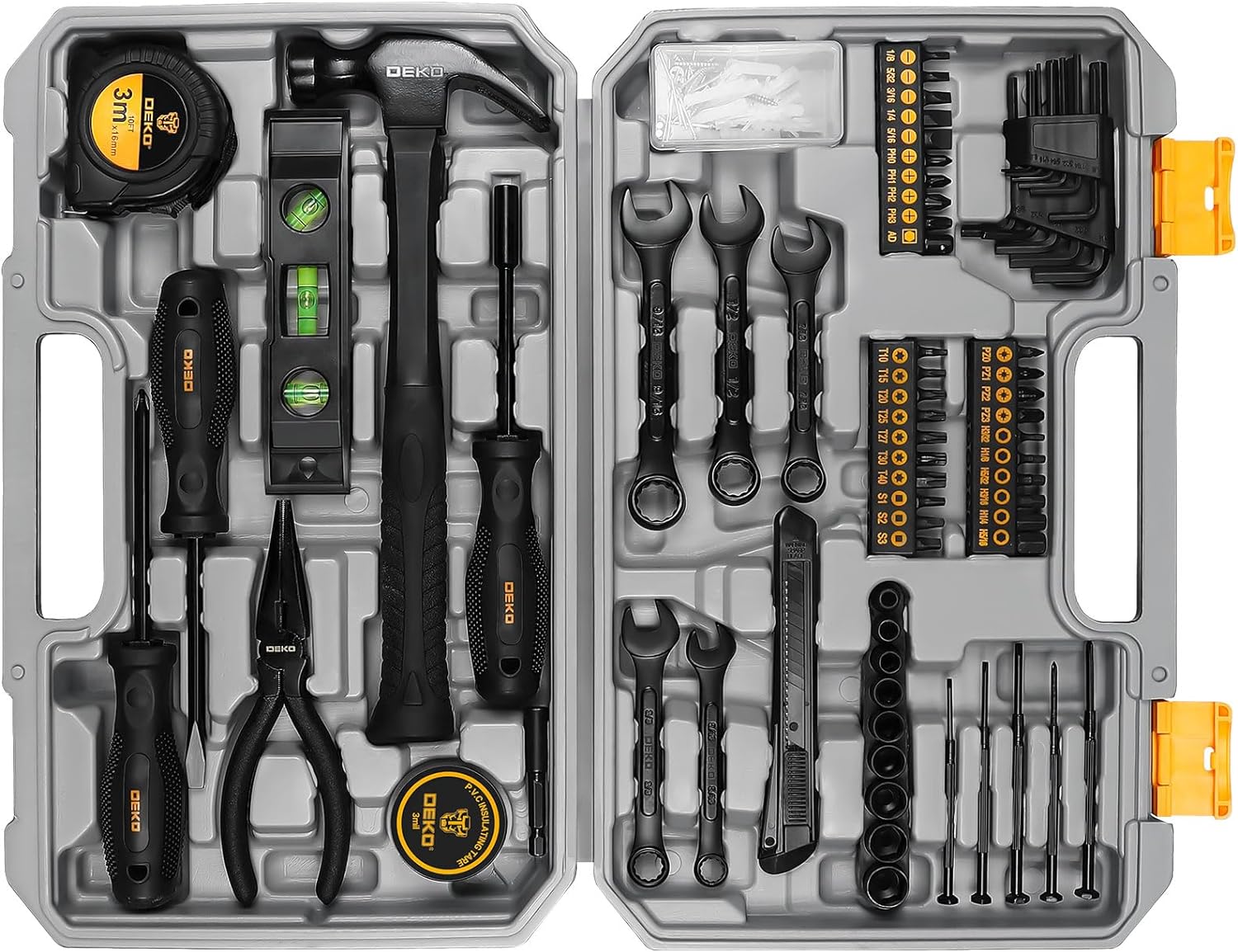 DEKOPRO Tool Kit Set Box Home Repair Tools Basic Hand Toolbox Sets 148Piece