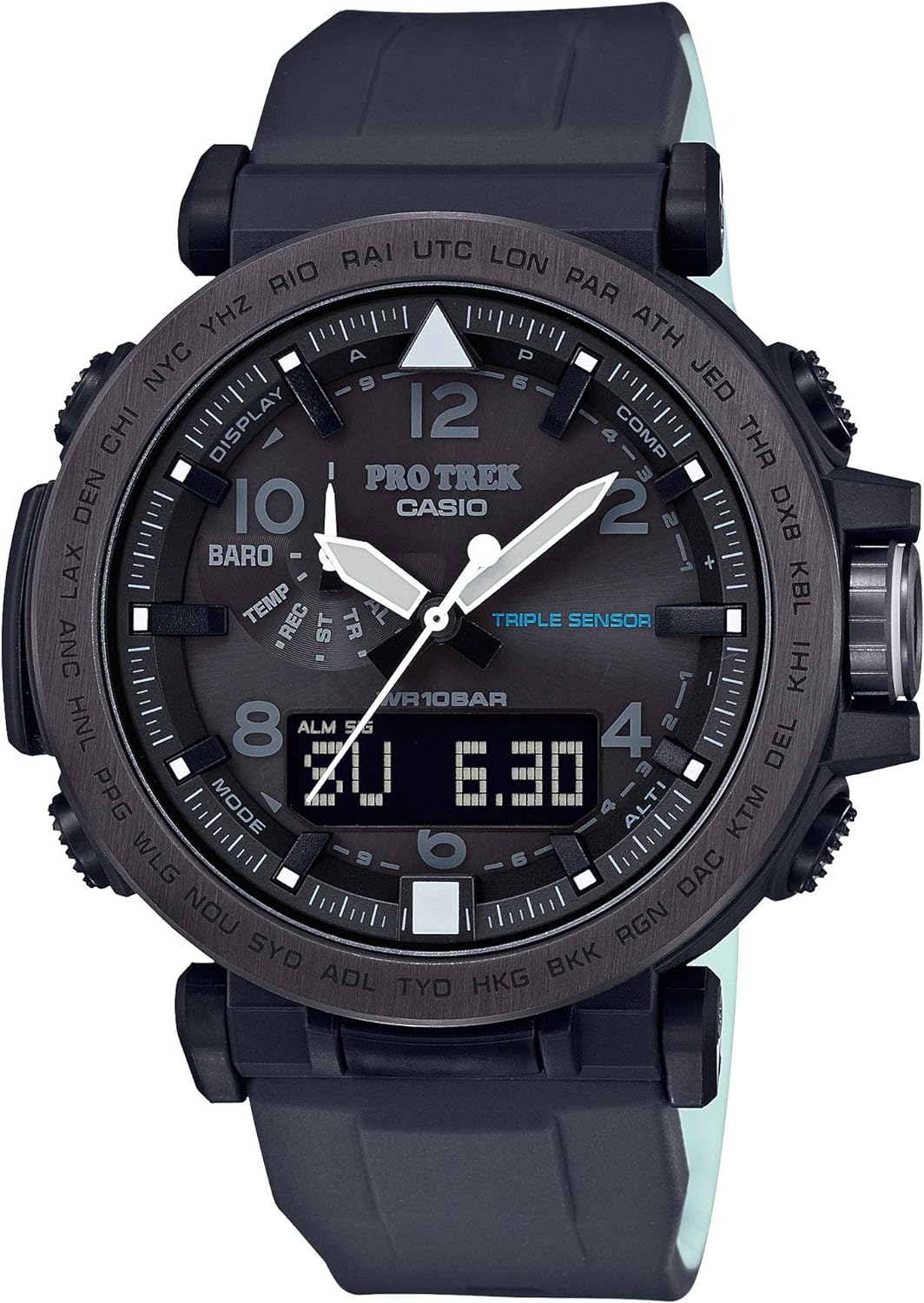 Casio Men's 'PRO TREK' Solar Powered Silicone Watch, Color:Black (Model: PRG-650Y-1CR)