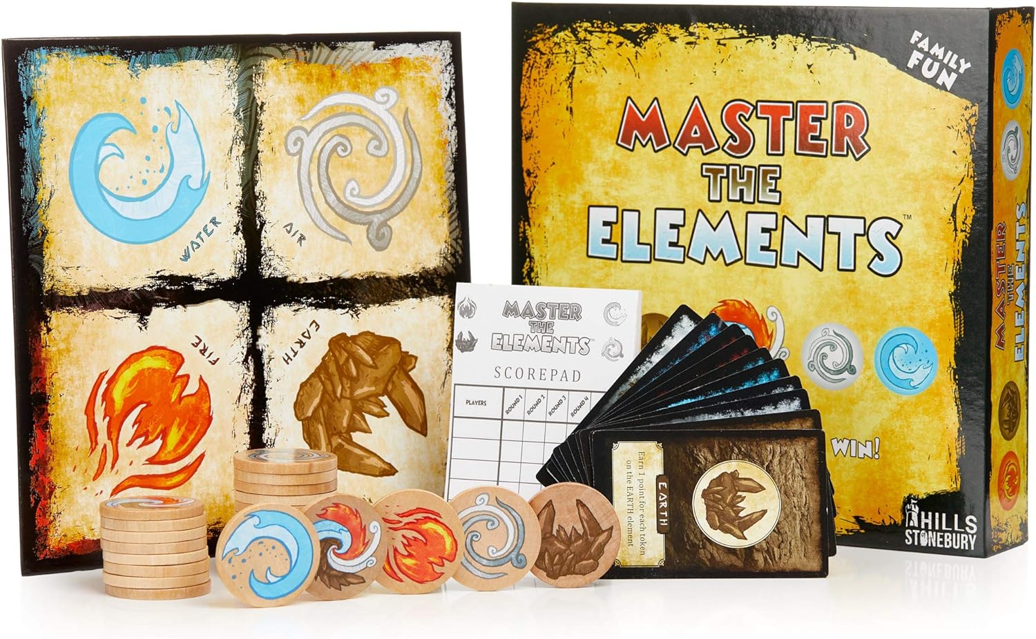 Master The Elements Novelty Board Game of Strategy and Chance - Perfect Family Friendly Game for Adults, Teens & Kids Ages 8 Years and Older, 2 to 6 Players Compete to Outwit Their Opponents