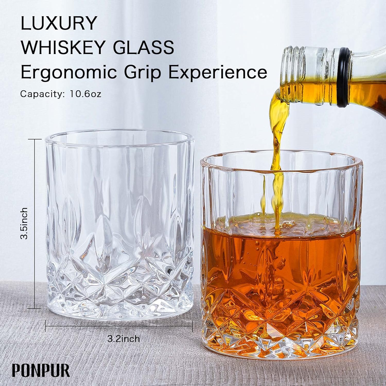 PONPUR 50th Birthday Gifts For Men Dad, 1974 Laser Whiskey Decanter Set with Gift Box, Anniversary Birthday Gift Ideas for Him Husband, 50 Years Bday Decorations, Whiskey Glasses & Whisky Stones Inc.