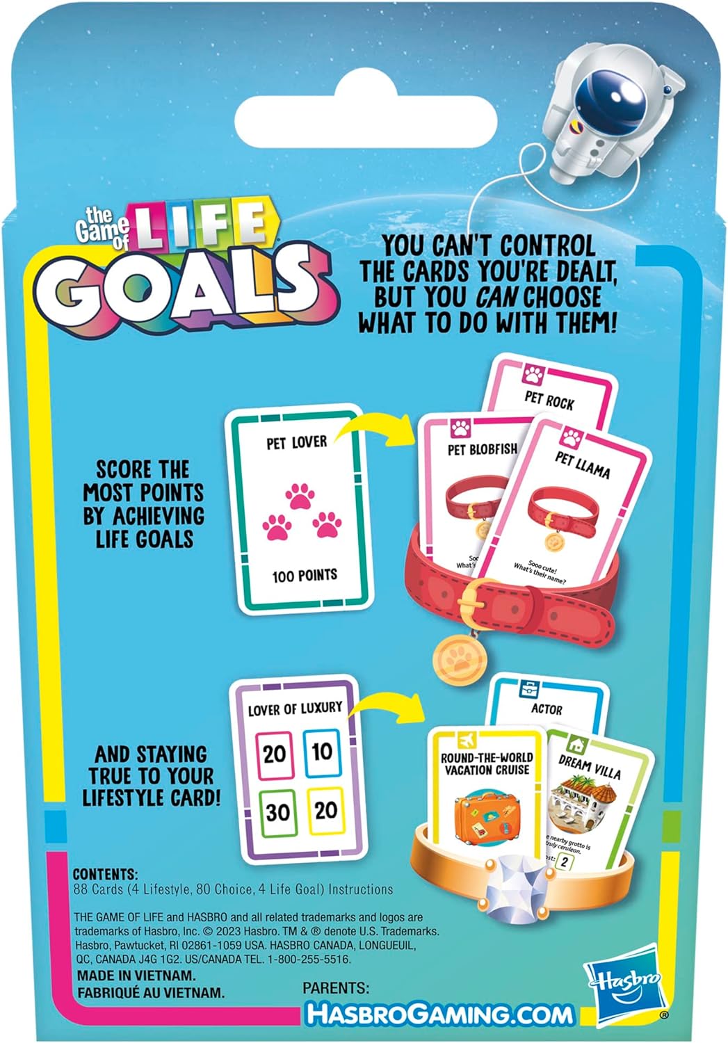 Hasbro The Game of Life Goals Card Game - Quick-Playing Family Game for 2-4 Players Ages 8 and Up