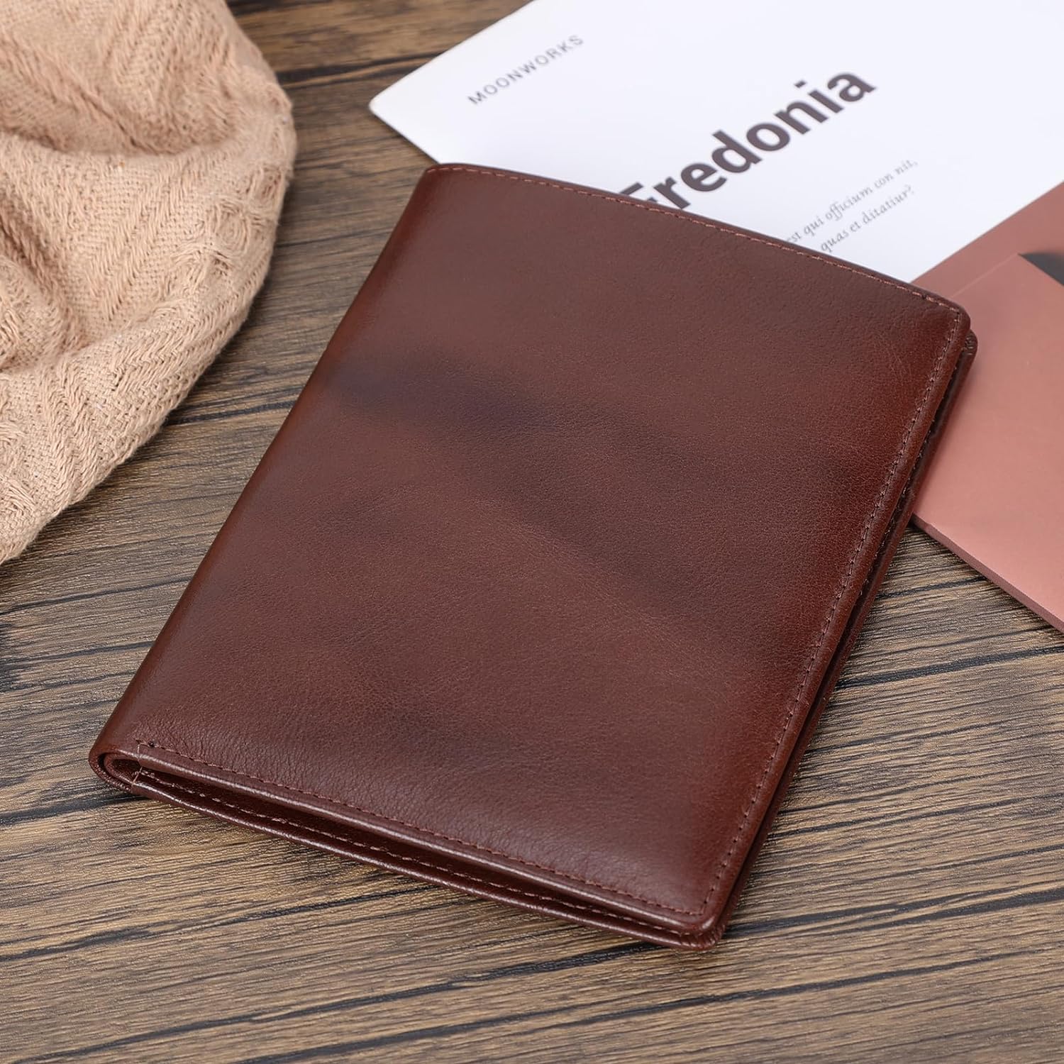 Polare Luxury RFID Blocking Leather Passport Holder Travel Wallet For Men and Women (Coffee)