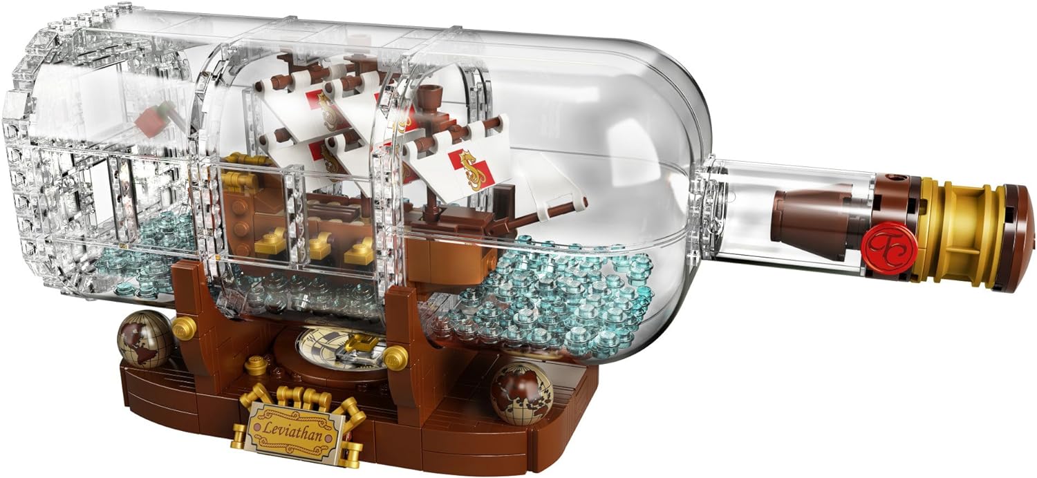 LEGO Ideas Ship in a Bottle 92177 Expert Building Kit, Snap Together Model Ship, Collectible Display Set and Toy for Adults (962 Pieces),Multicolor