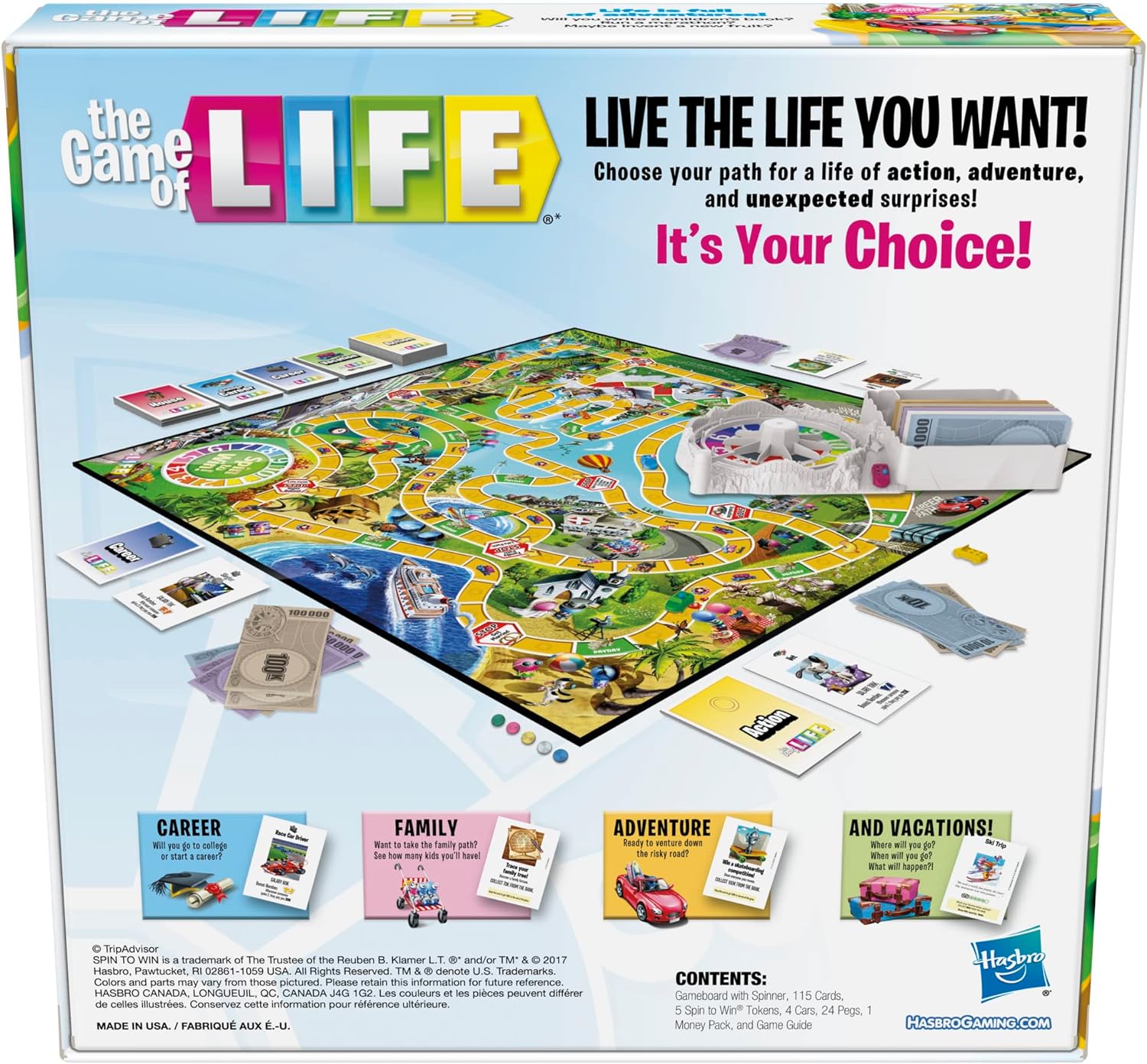 Hasbro Gaming The Game of Life Board Game, Family Games for Kids Ages 8+, Includes 31 Careers, Family Board Games for 2-4 Players, Family Gifts (Amazon Exclusive)