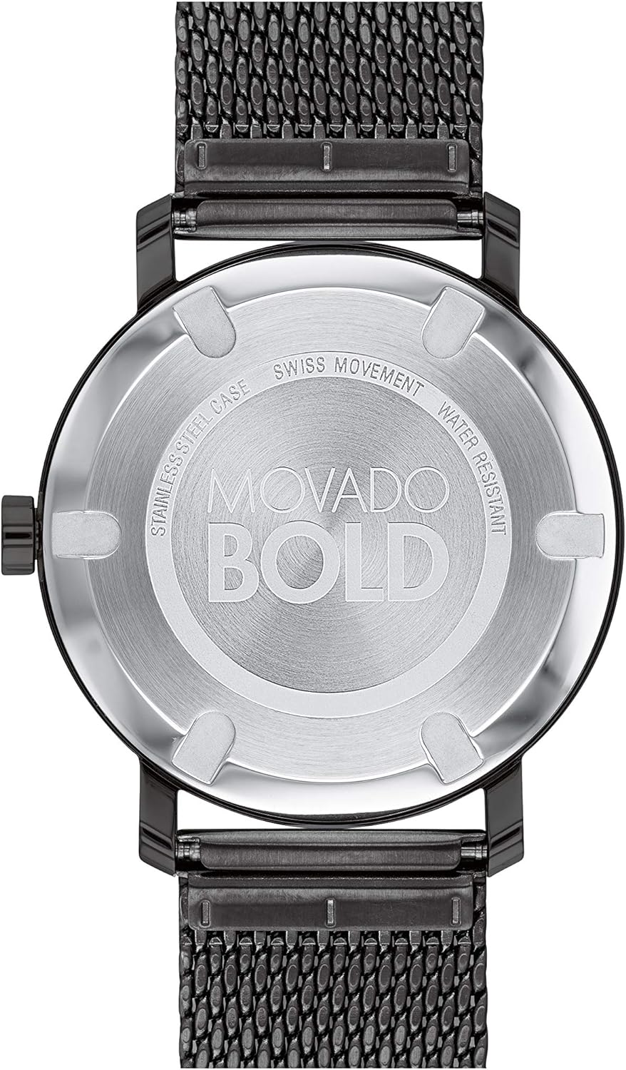 Movado Men's Bold Evolution Black Ion-Plated Steel Case and Mesh Bracelet, Black