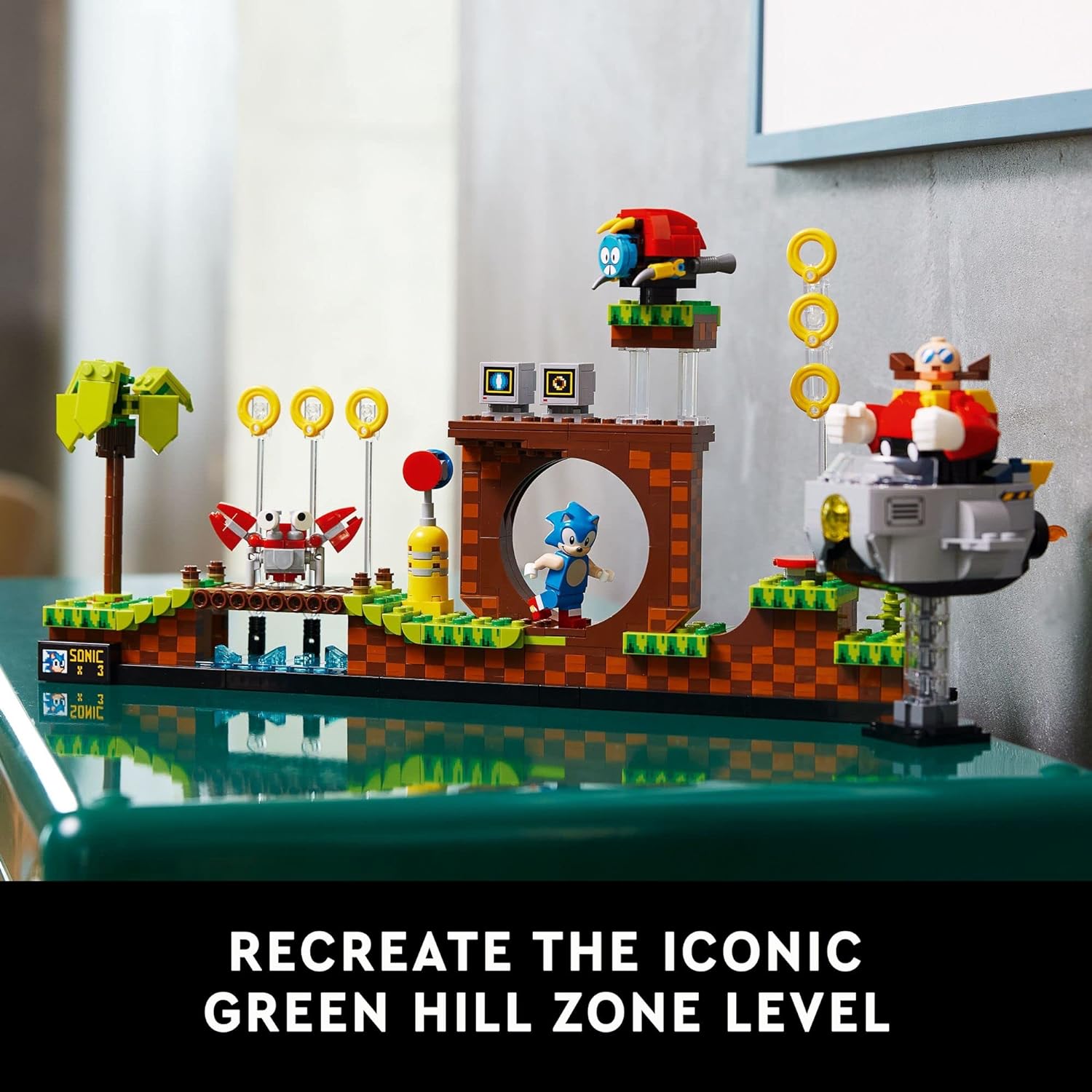 LEGO Ideas Sonic The Hedgehog – Green Hill Zone 21331 Collectible Set, Nostalgic 90's Gift Idea for Adults with Dr. Eggman Figure and Eggmobile