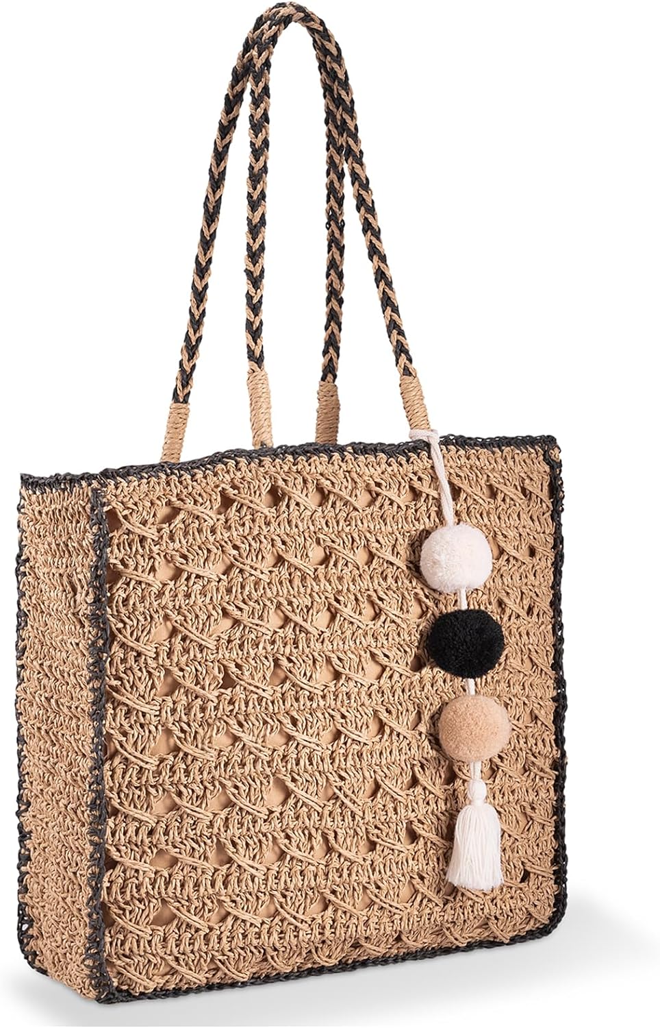 YXILEE Straw Tote Bag for Women - Summer Beach Bag Foldable Woven Tote Bags