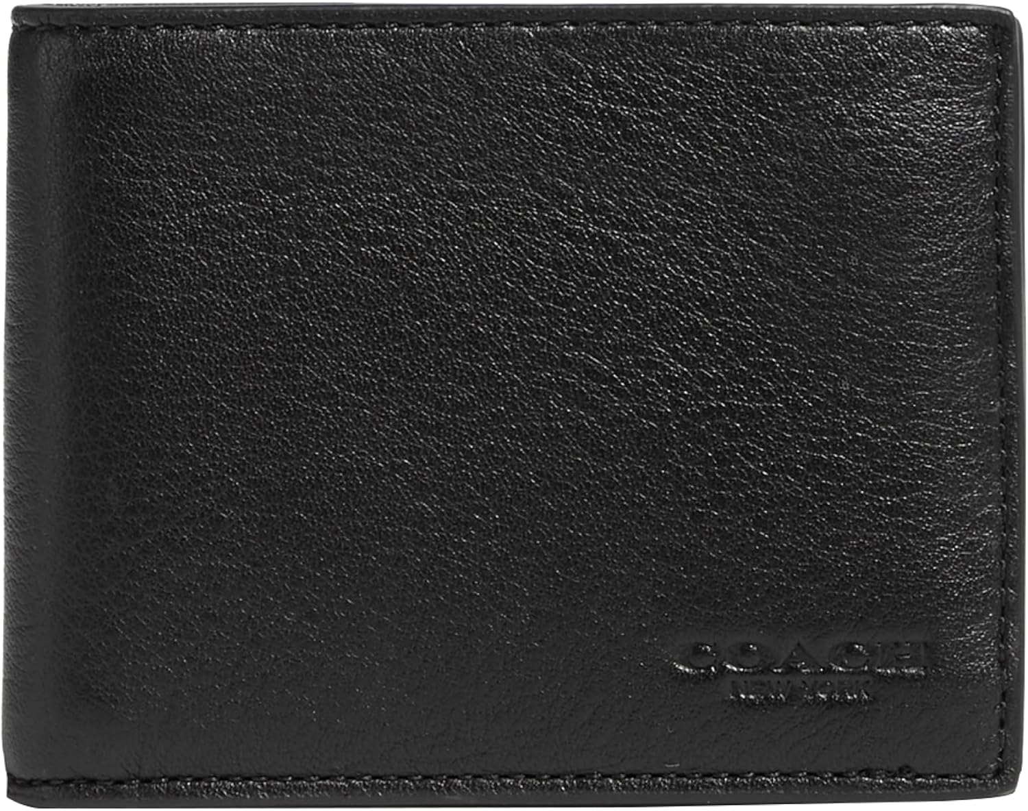 Coach Slim Bifold in Sport Calf, Black, One Size