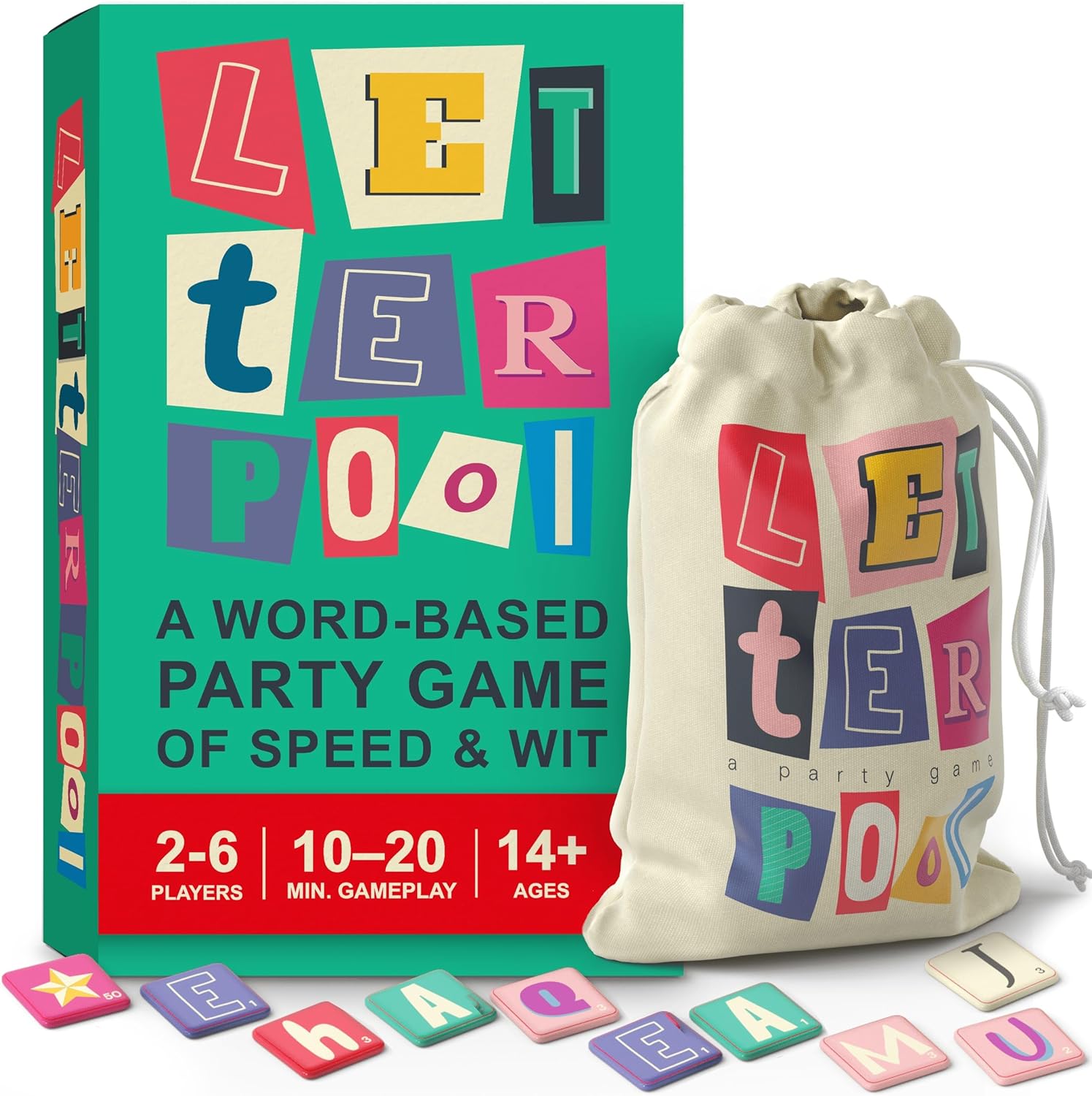 Letterpool: 2-6 Players Board Games for Adults, Family, Teens, Trivia, Word & Card Games Mixture, Fun & Easy to Learn Adult Party Games for Game Night