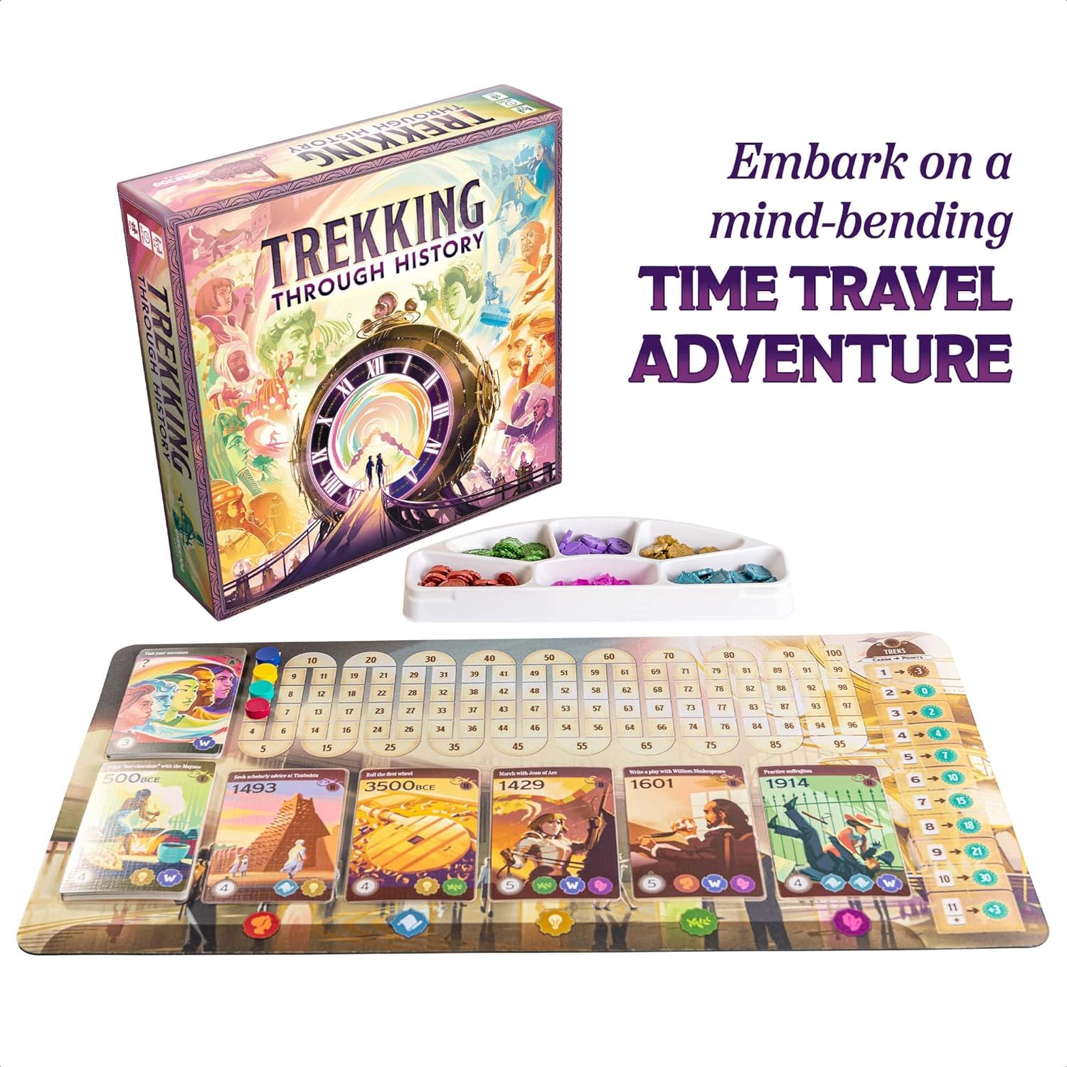 Underdog Games Trekking Through History: The Family Board Game | Adventure Through Time and Witness Incredible Events During Family Game Night | Ages 10 and Up