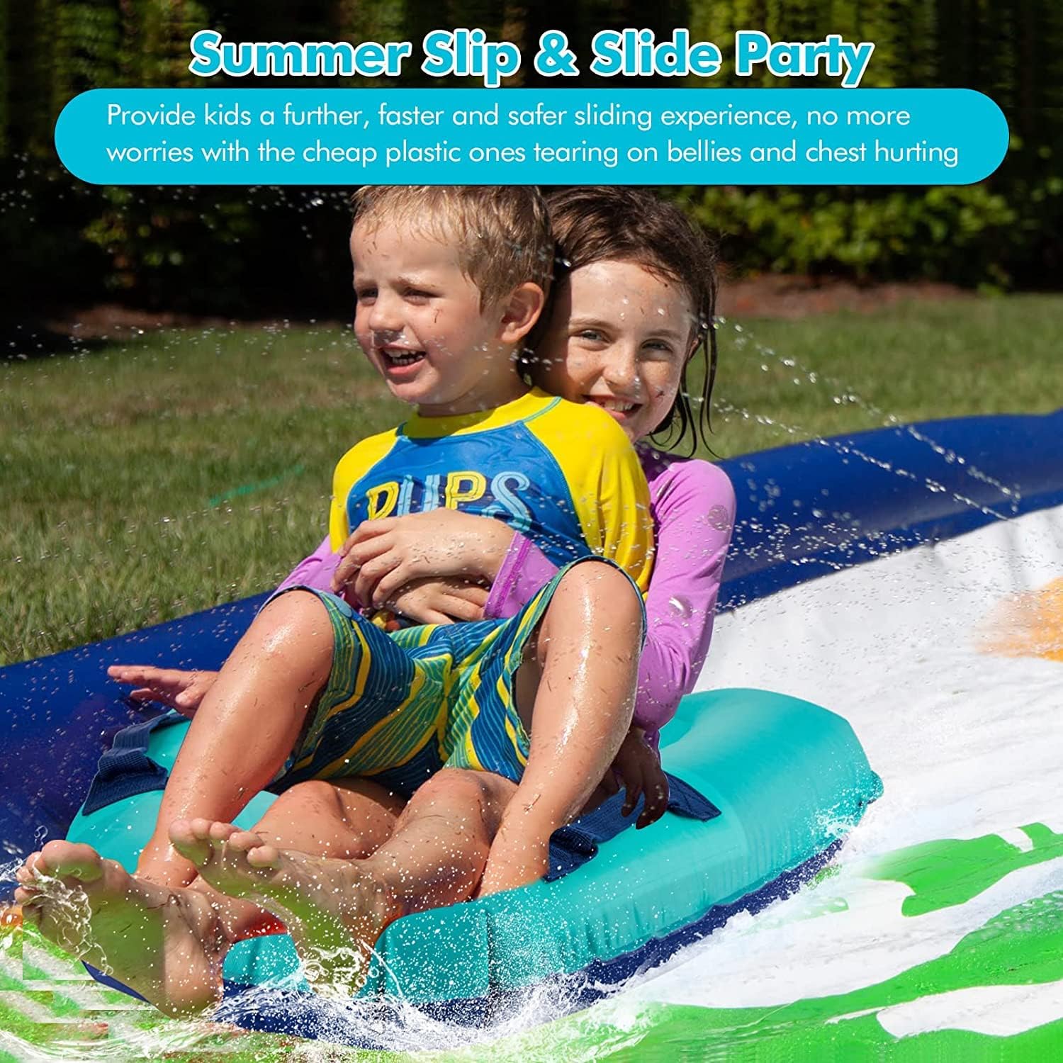 2 PCS Inflatable Body Board for Beach Surfing Slip & Slide Boogie Boards Sled Rider Swimming Pool Floating Summer Water Fun Toy for Both Kids and Adult Summer Water Fun Toy for Both Kids and Adult