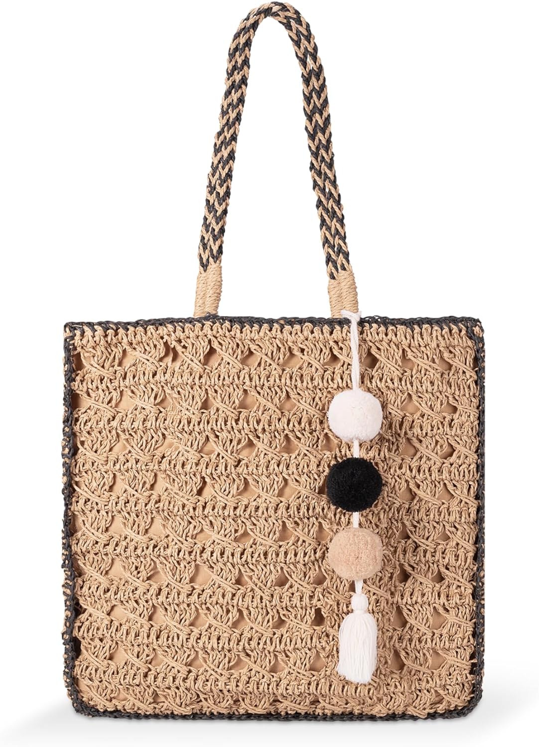 YXILEE Straw Tote Bag for Women - Summer Beach Bag Foldable Woven Tote Bags