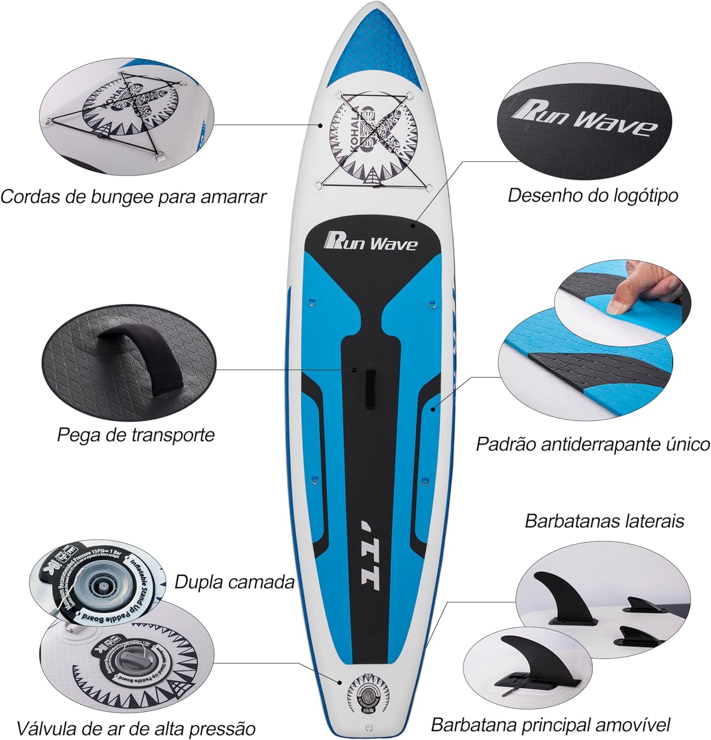 Inflatable Stand Up Paddle Board 11'×33''×6''(6'' Thick) Non-Slip Deck with Premium SUP Accessories | Wide Stance, Bottom Fins for Surfing Control | Youth Adults Beginner