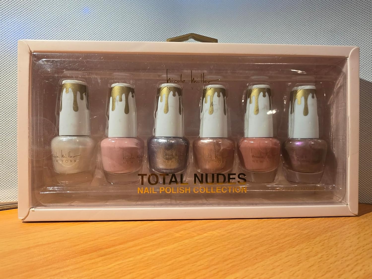 Nicole Miller Total Nudes Nail Polish Collection, Set of 6 Unique Glossy and Shimmery Nail Polish Colors for Women and Girls, Quick Dry Nail Polish