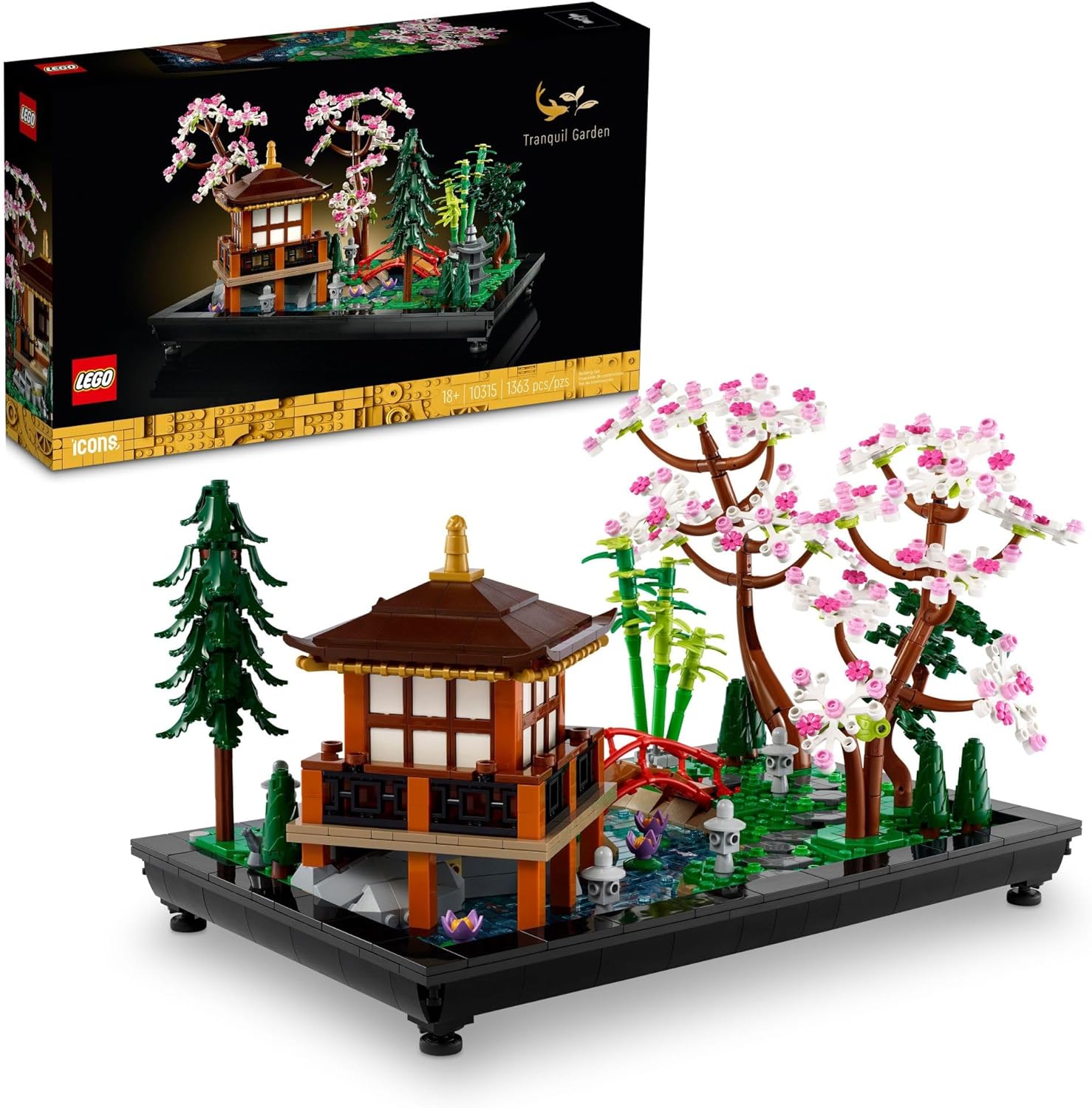 LEGO Icons Tranquil Garden Creative Building Set, A Gift Idea for Adult Fans of Japanese Zen Gardens and Meditation, Build and Display This Home Decor Set for The Home or Office, 10315