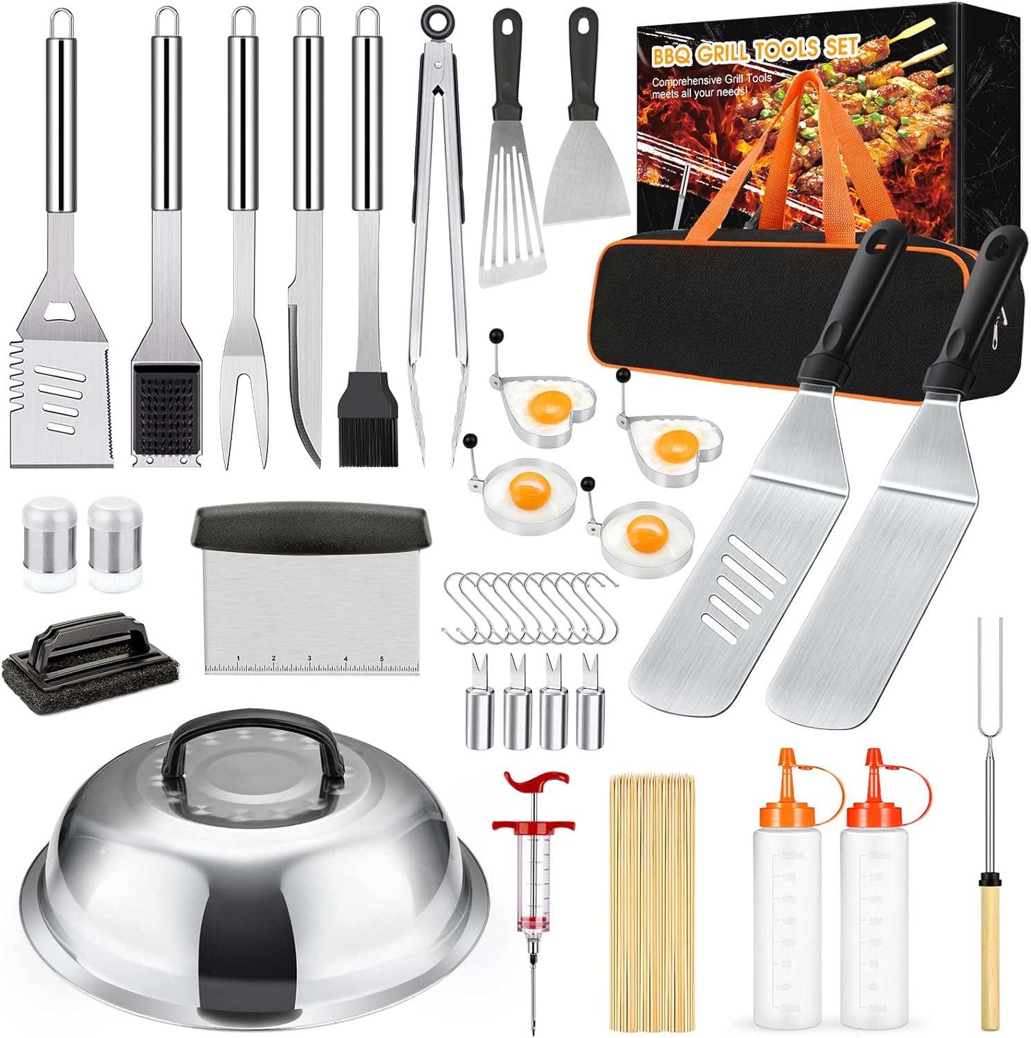 136 PCS Griddle Accessories Kit for Blackstone Camp Chef BBQ,Flat Top Grill Accessories with Basting Cover,Professional Grilling Gift for Men and Women,Perfect for Camping Backyard Barbecue