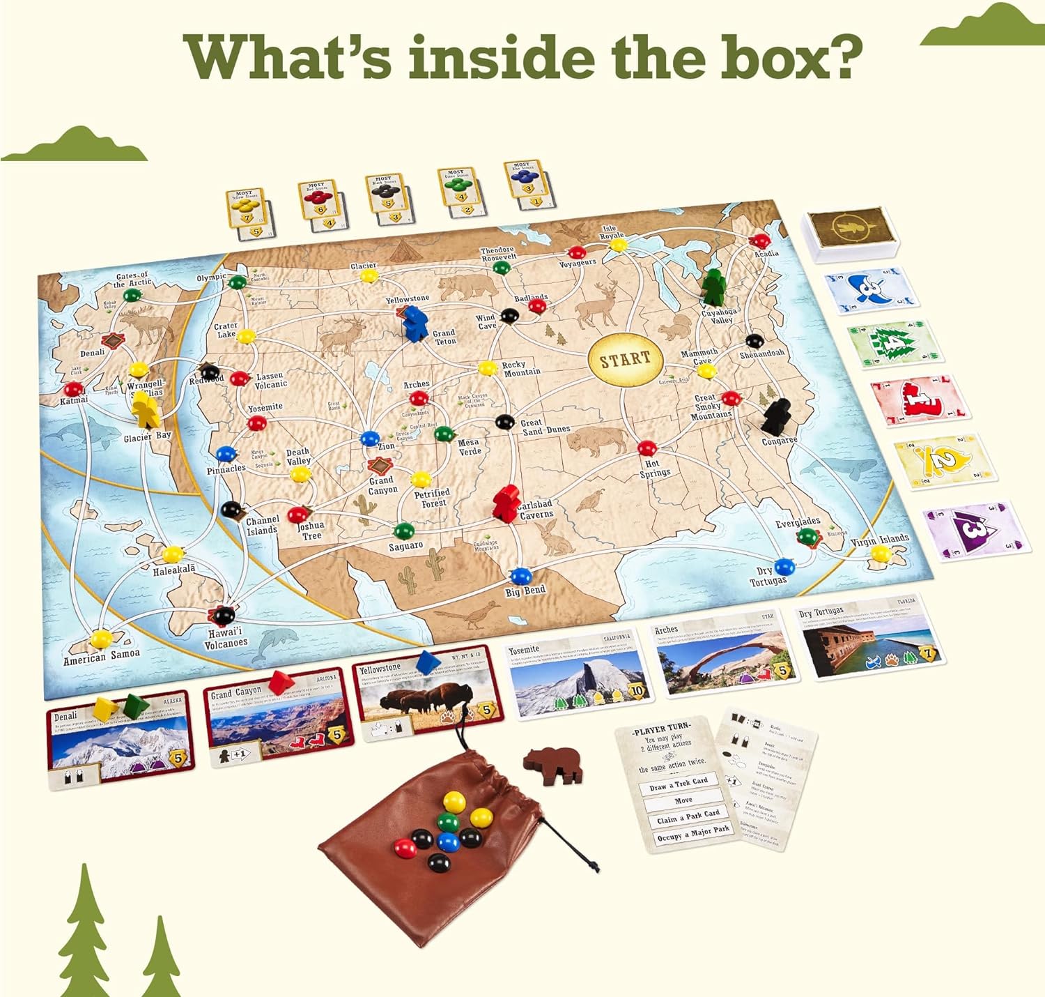 Underdog Games Trekking The National Parks - The Award-Winning Family Board Game | Designed for National Park Lovers | Great for Kids Ages 10 and Up | Easy to Learn