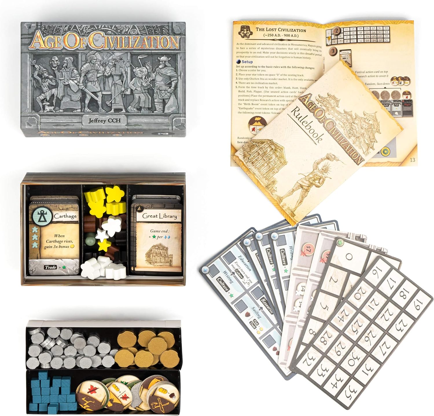 Age of Civilization Strategy Card Game, Board Games, Pocket, Travel and Family Friendly 1-4 Players Board Game Adventure and Brain Teaser