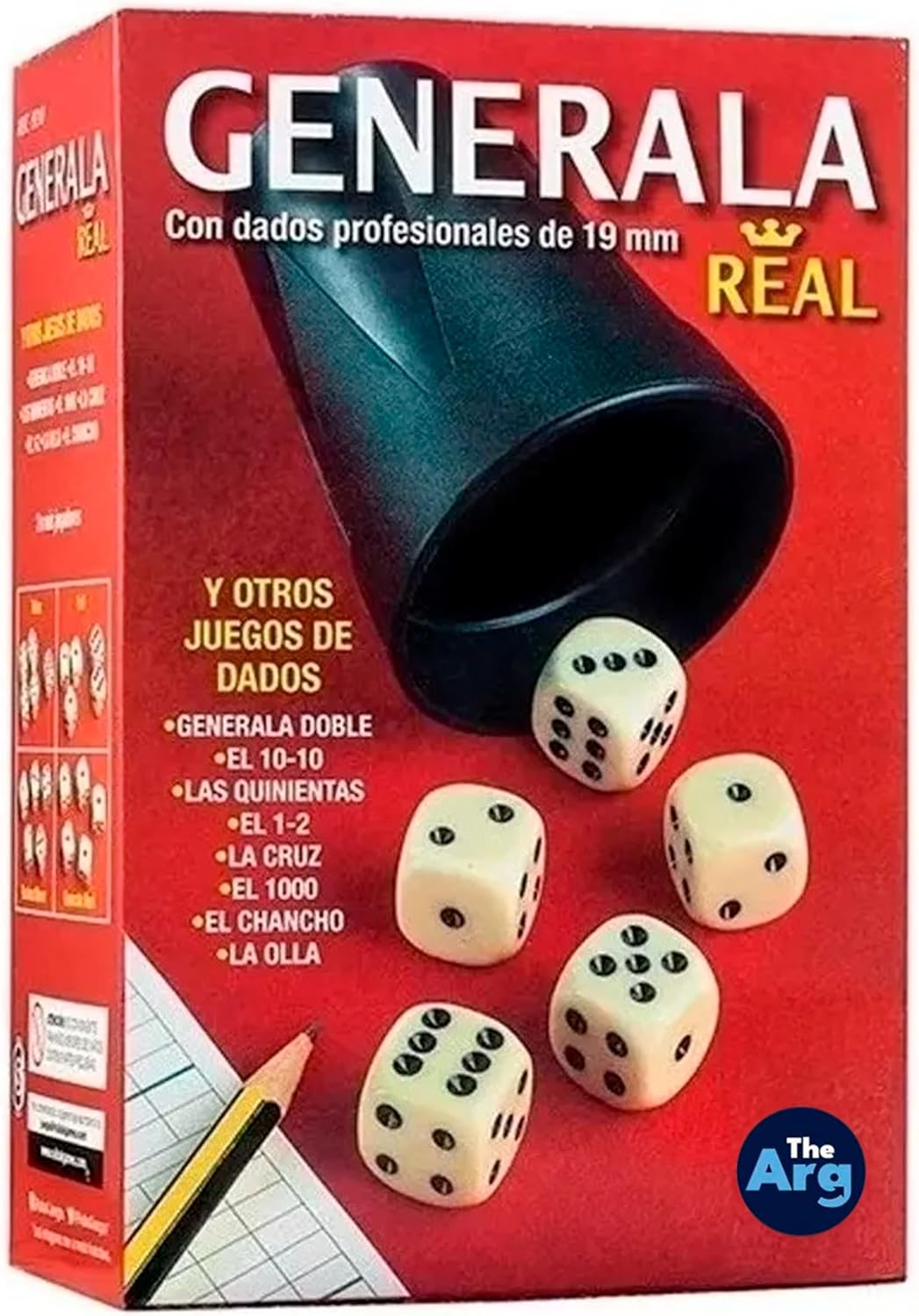 Board Games - Generala Real | Dice Cup Set - Friends and Family Games | Birthday Gifts for Women - Gifts for Men | Game Night - Board Games for Adults | Juegos - Ideal for Yahtzee