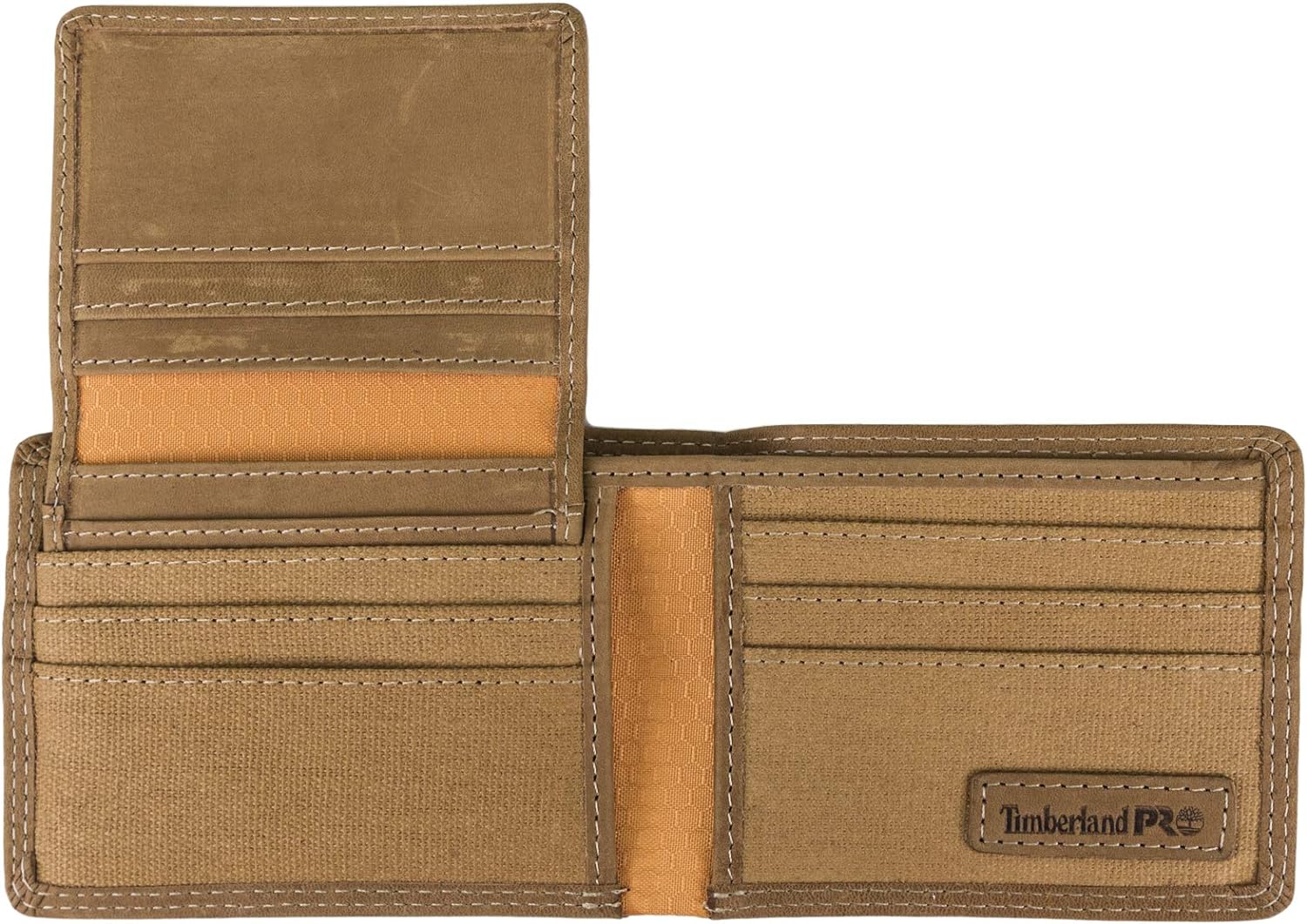 Timberland PRO Men's Leather RFID Wallet with Removable Flip Pocket Card Carrier