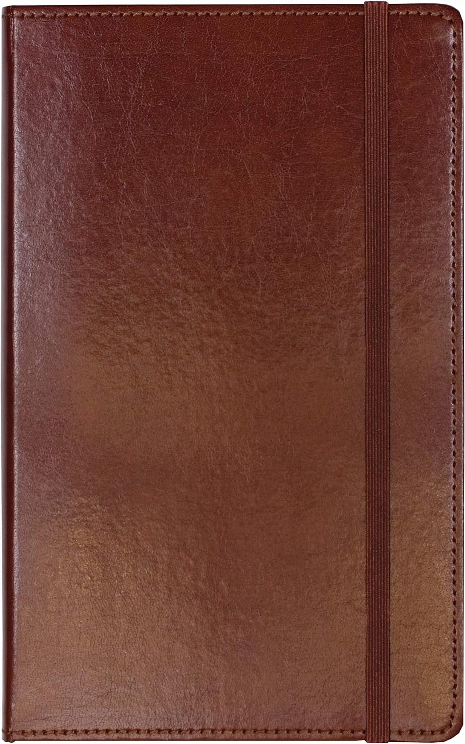 C.R. Gibson MJ5-4792 Brown Bonded Leather Notebook with 240 Ruled Pages, 5" W x 8.25" H