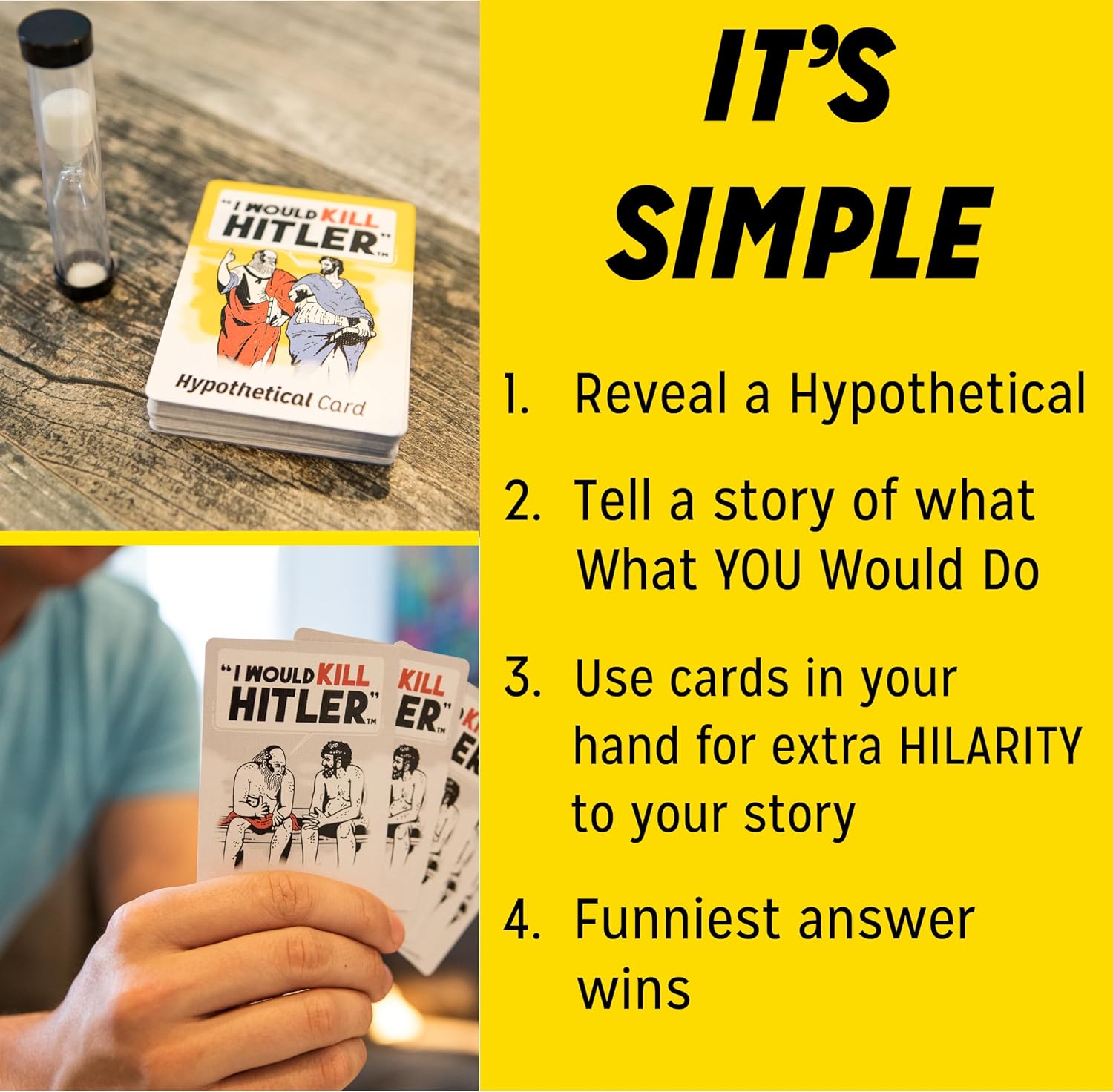 I Would Kill Hitler" - 'The What Would You Do?' Adult Party Game of Hilarious Hypotheticals - Fun Board Game for Adults - Game Night Games - Fun Game for Group Game Night Ages (3-8 Players)