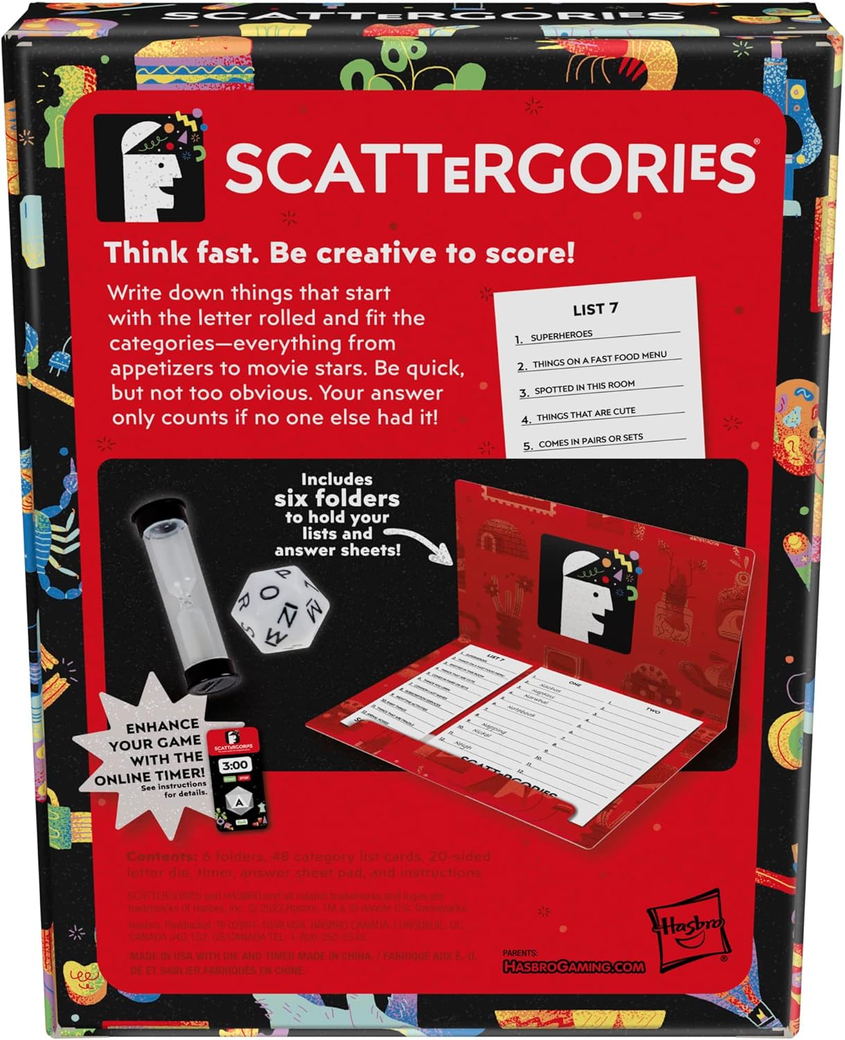 Hasbro Gaming Scattergories Classic Game, Party Game for Adults and Teens Ages 13 and up, Board Game for 2+ Players