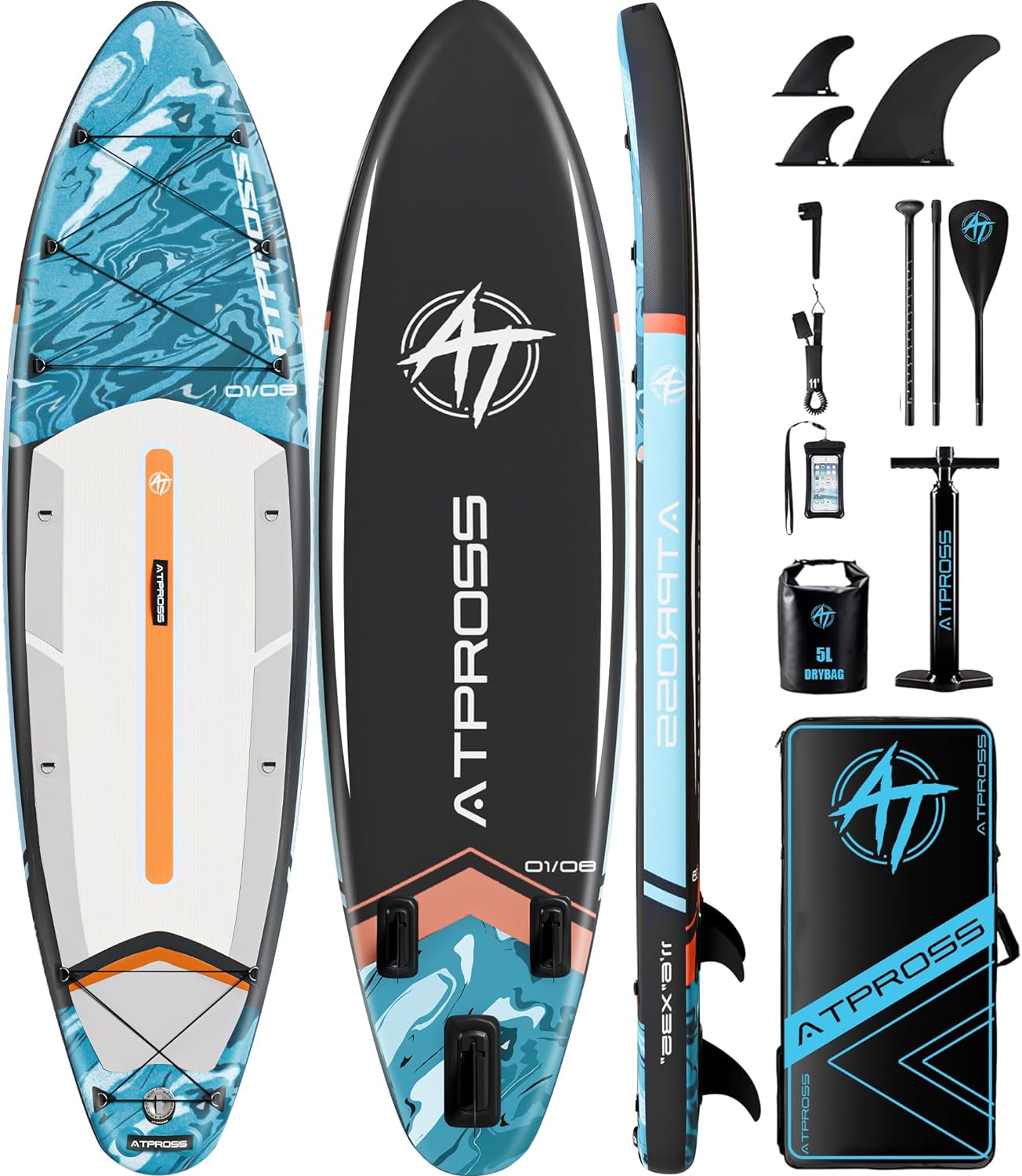 11'6"x35" Inflatable Paddle Board, 450lbs Extra Wide Stand Up Paddleboard for Adults with Premium SUP Accessories Kit & Backpack, Blow Up Kayak Non-Slip Stable Deck Boat for Yoga Fishing Surf