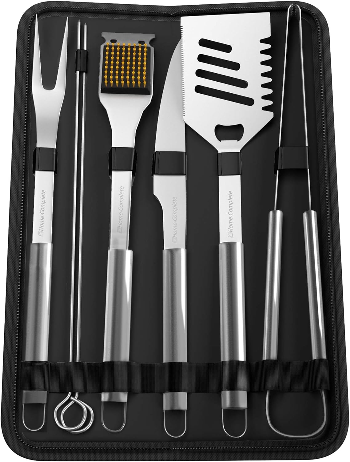 16-Piece BBQ Grill Accessories Set - Barbecue Tool Kit with Aluminum Case for Home Grilling - Great Gift for Birthday or Father’s Day by Home-Complete