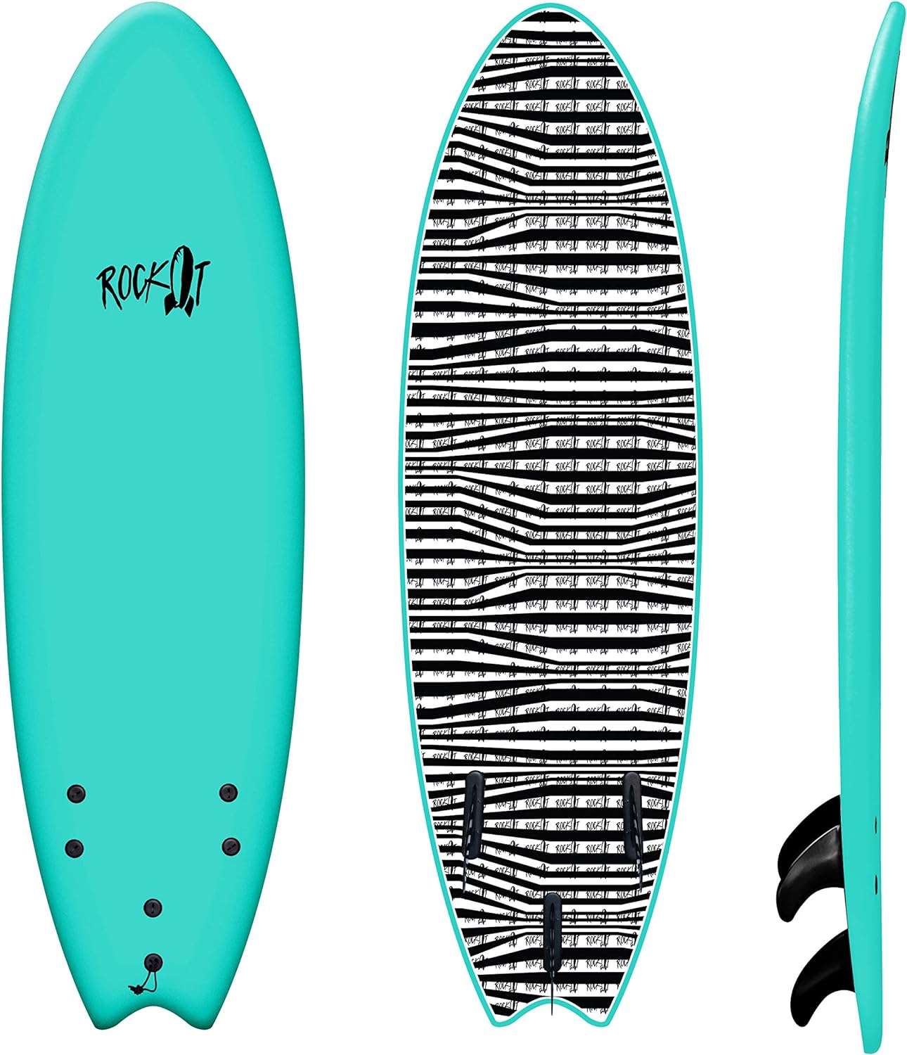 Rock-It 6' Albert Performance Fish Soft Top Surfboard Surf Board, Foam Surfboard, Kids Surfboard, Adult Surfboard, Tabla De Surf, Beginner Surfboard