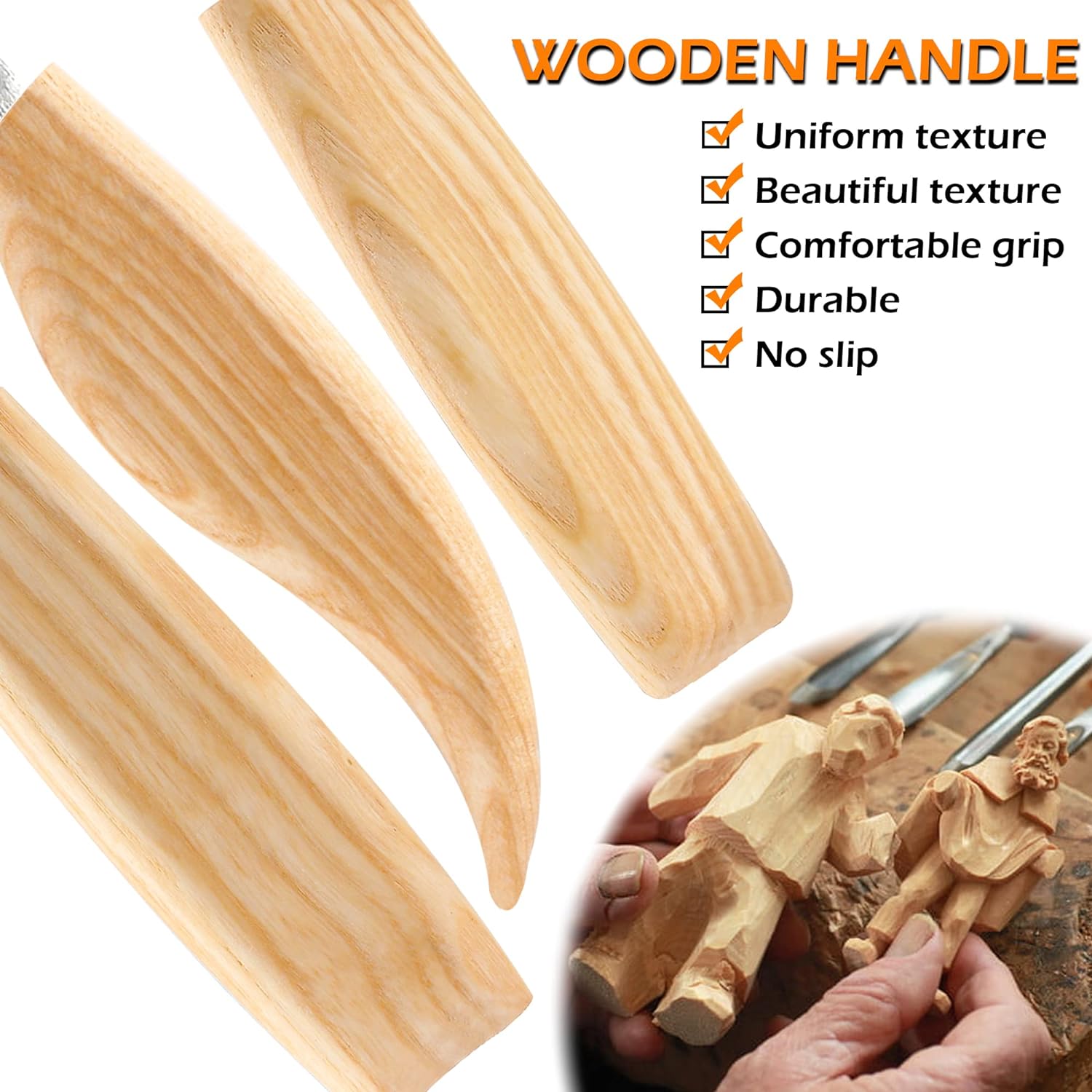 Wood Whittling Kit 6PCS Professional and High Performance Stainless Steel Tools Set  for Beginner Carving for Adults and Kids Beginners Wood Carving Kit Set