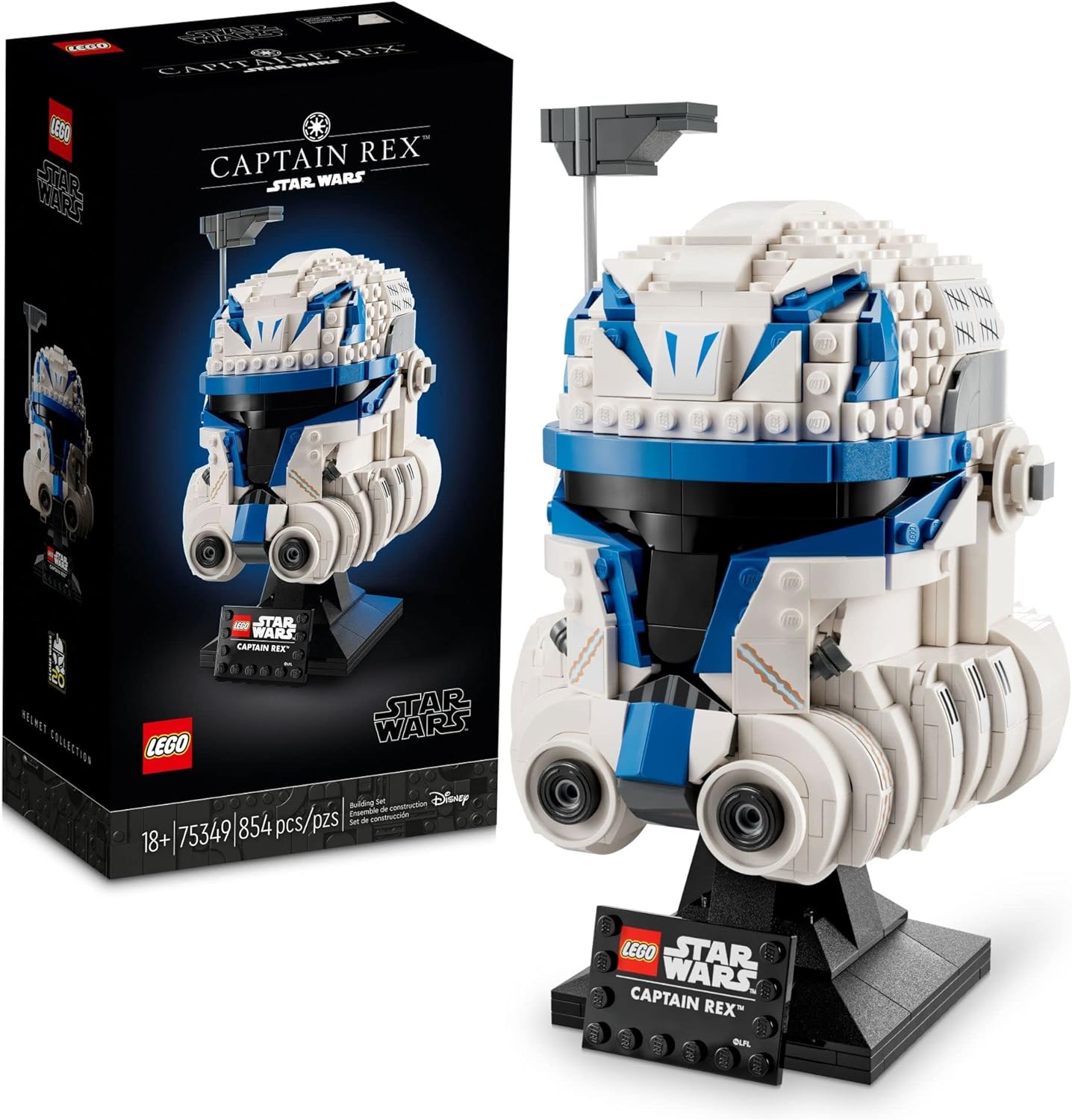 LEGO Star Wars Captain Rex Helmet Building Set, The Clone Wars Collectible Model for Adults, Star Wars Memorabilia, Graduation Gift Idea, 75349